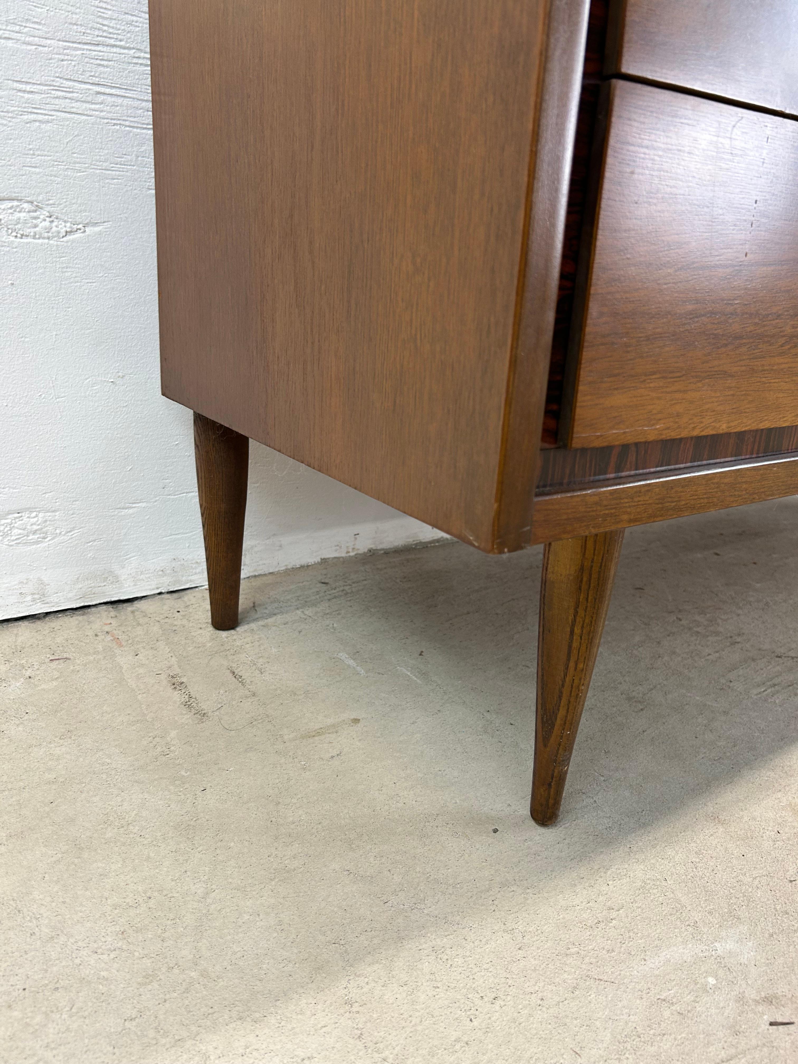 Comò basso a sei cassetti con specchio, in stile Mid Century Modern in vendita 7