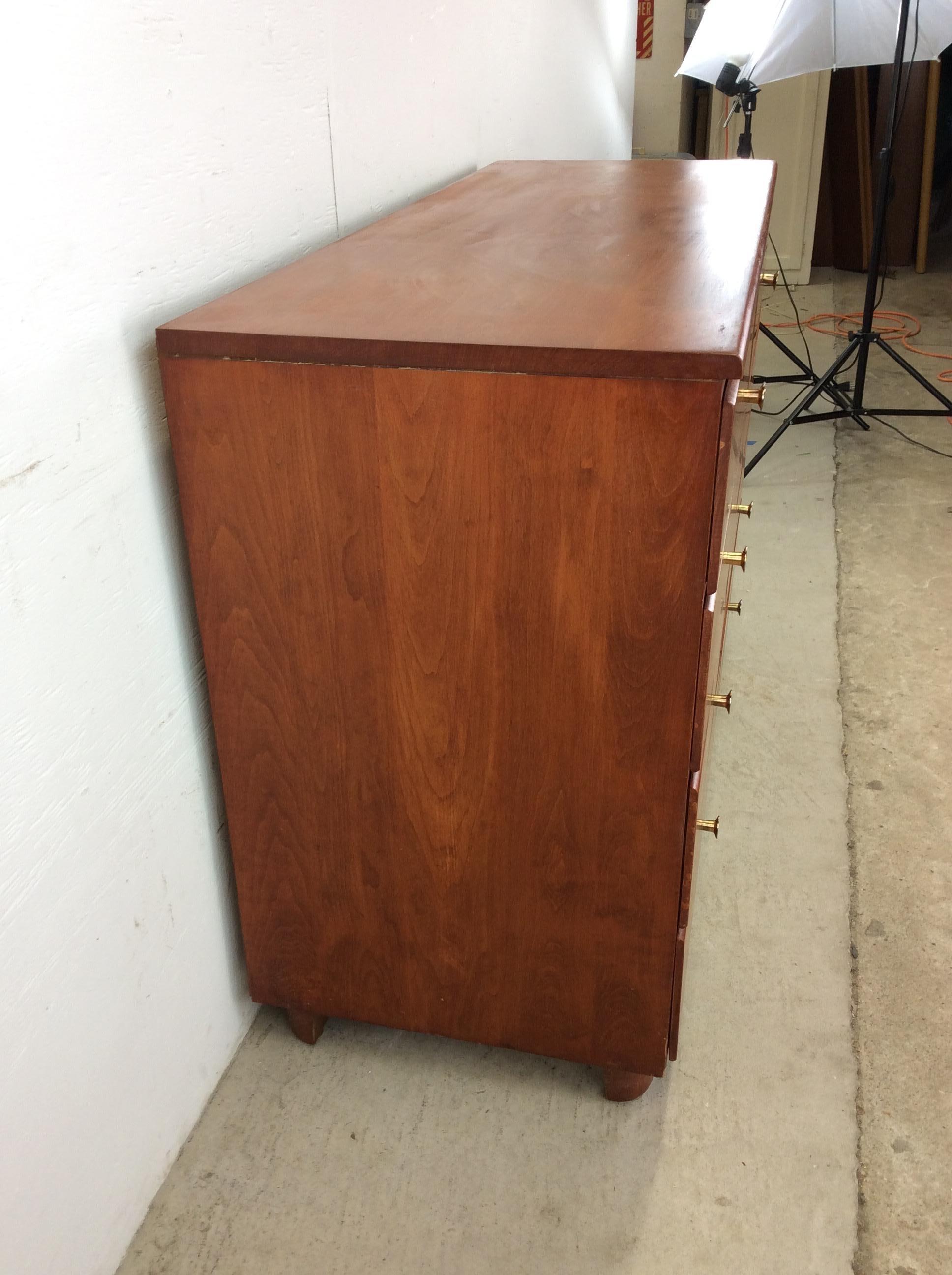 Mid Century Modern Sechs Schubladen Ahorn Lowboy Kommode im Angebot 6