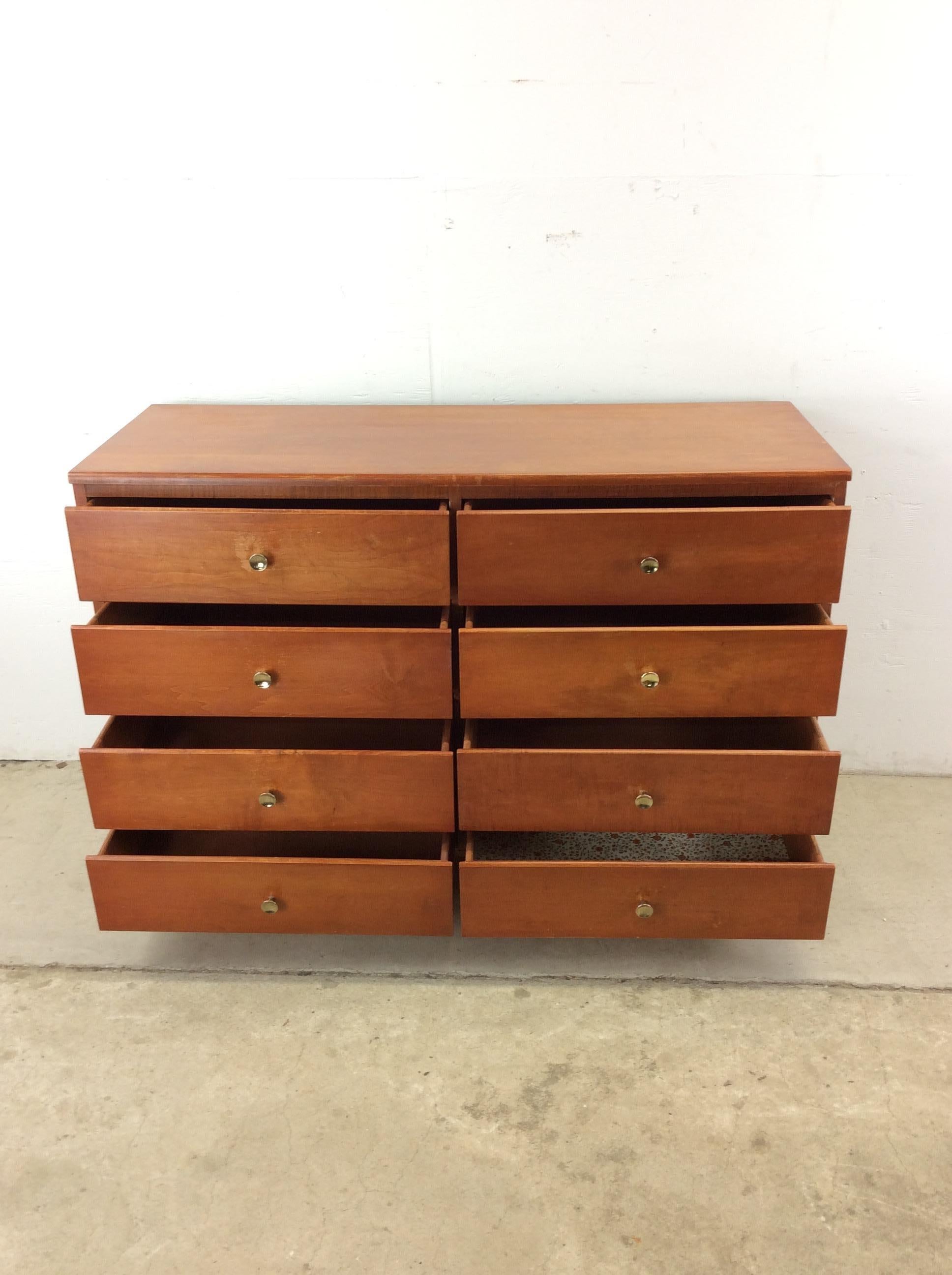 Mid Century Modern Sechs Schubladen Ahorn Lowboy Kommode im Angebot 12