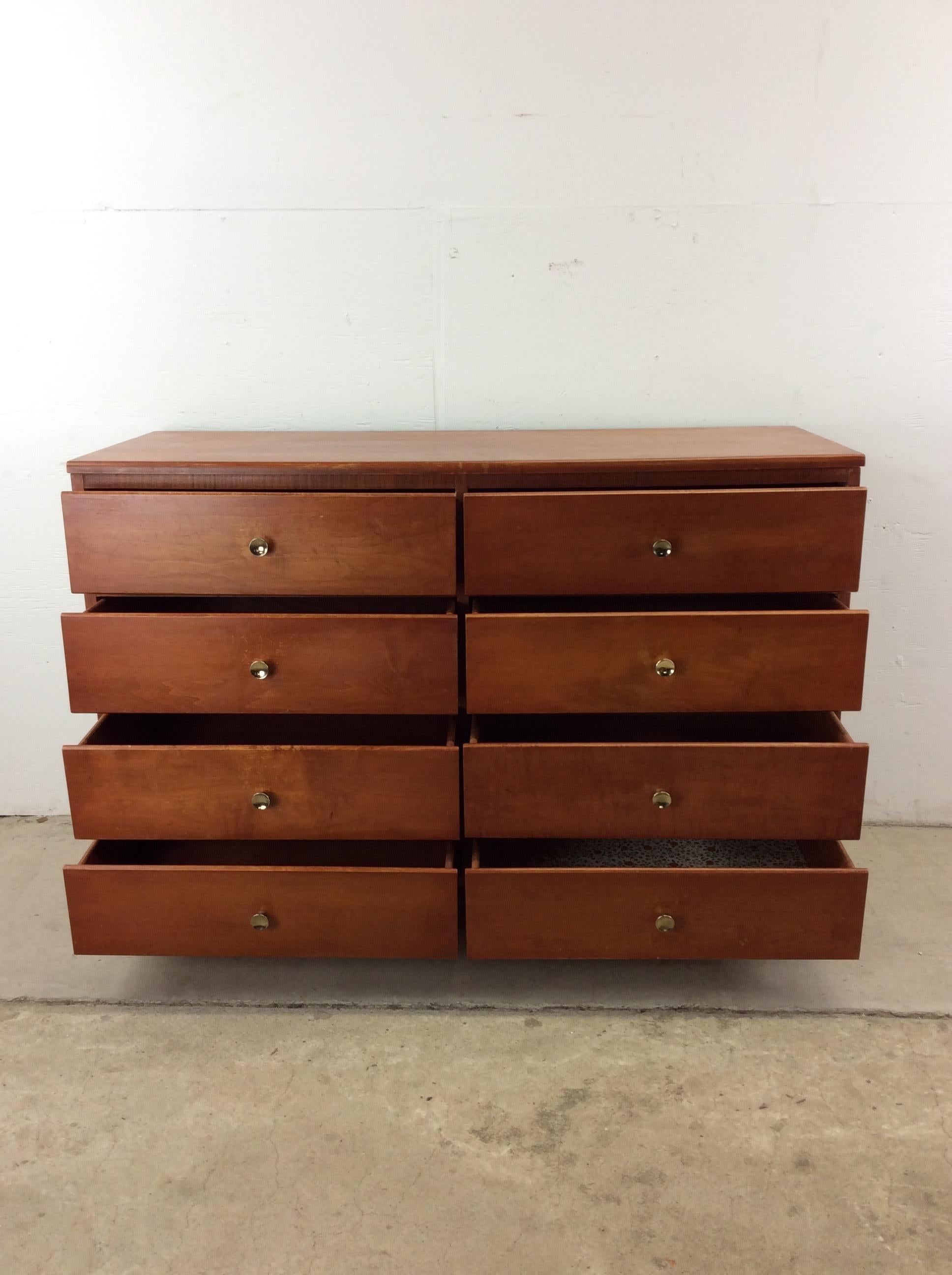 Mid Century Modern Sechs Schubladen Ahorn Lowboy Kommode im Angebot 13