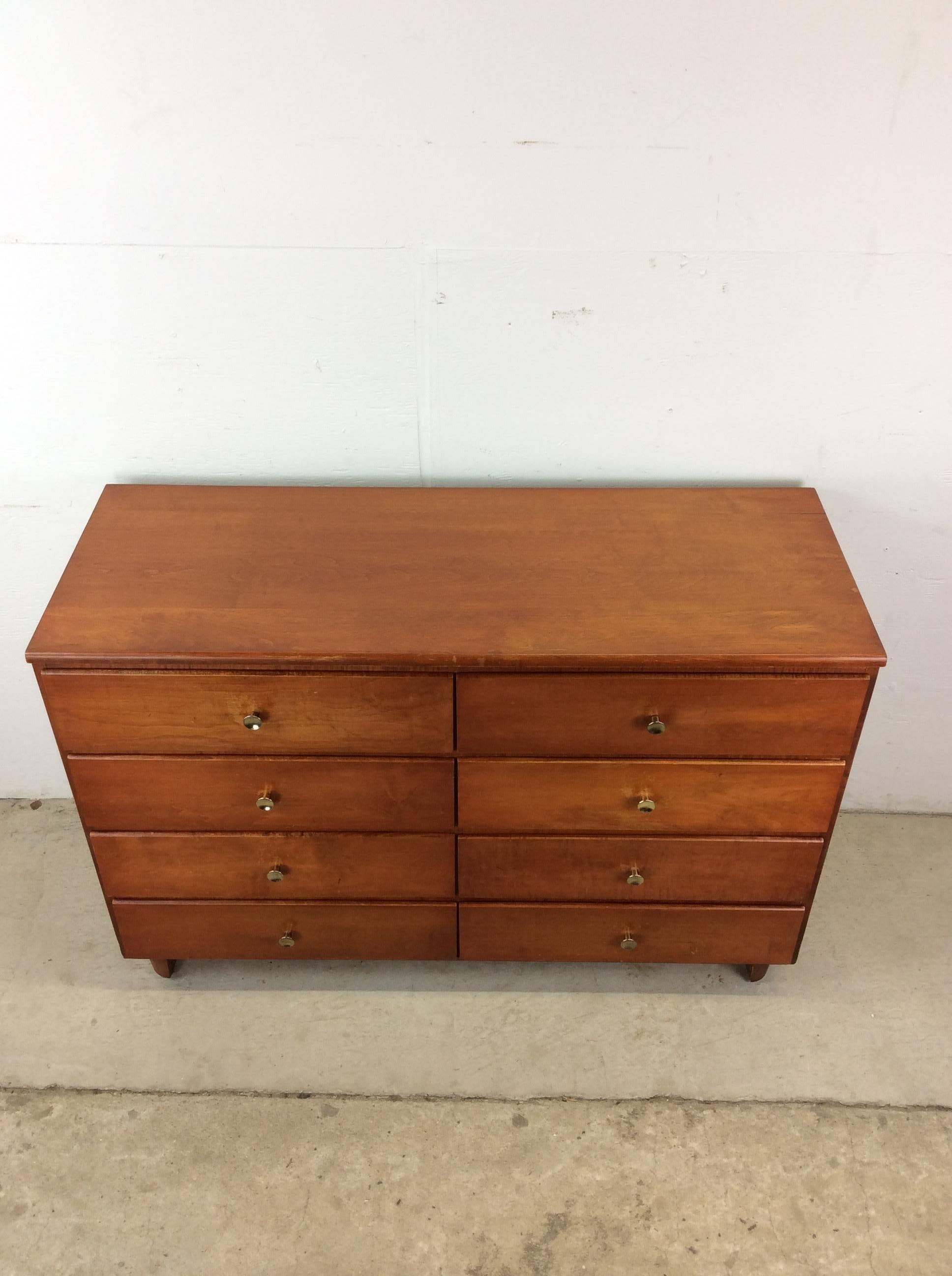 Mid Century Modern Sechs Schubladen Ahorn Lowboy Kommode (Moderne der Mitte des Jahrhunderts) im Angebot