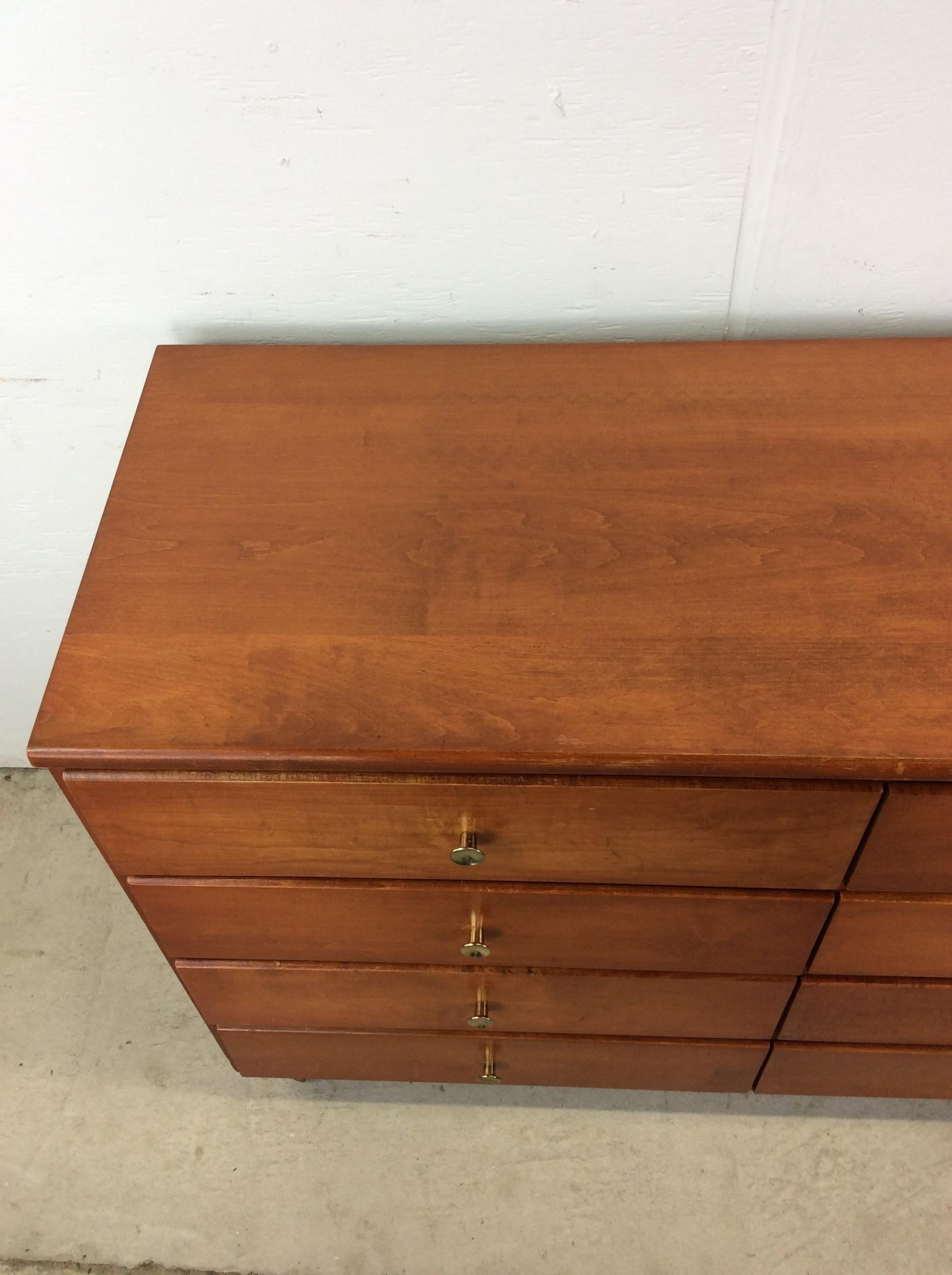 Mid Century Modern Sechs Schubladen Ahorn Lowboy Kommode (20. Jahrhundert) im Angebot