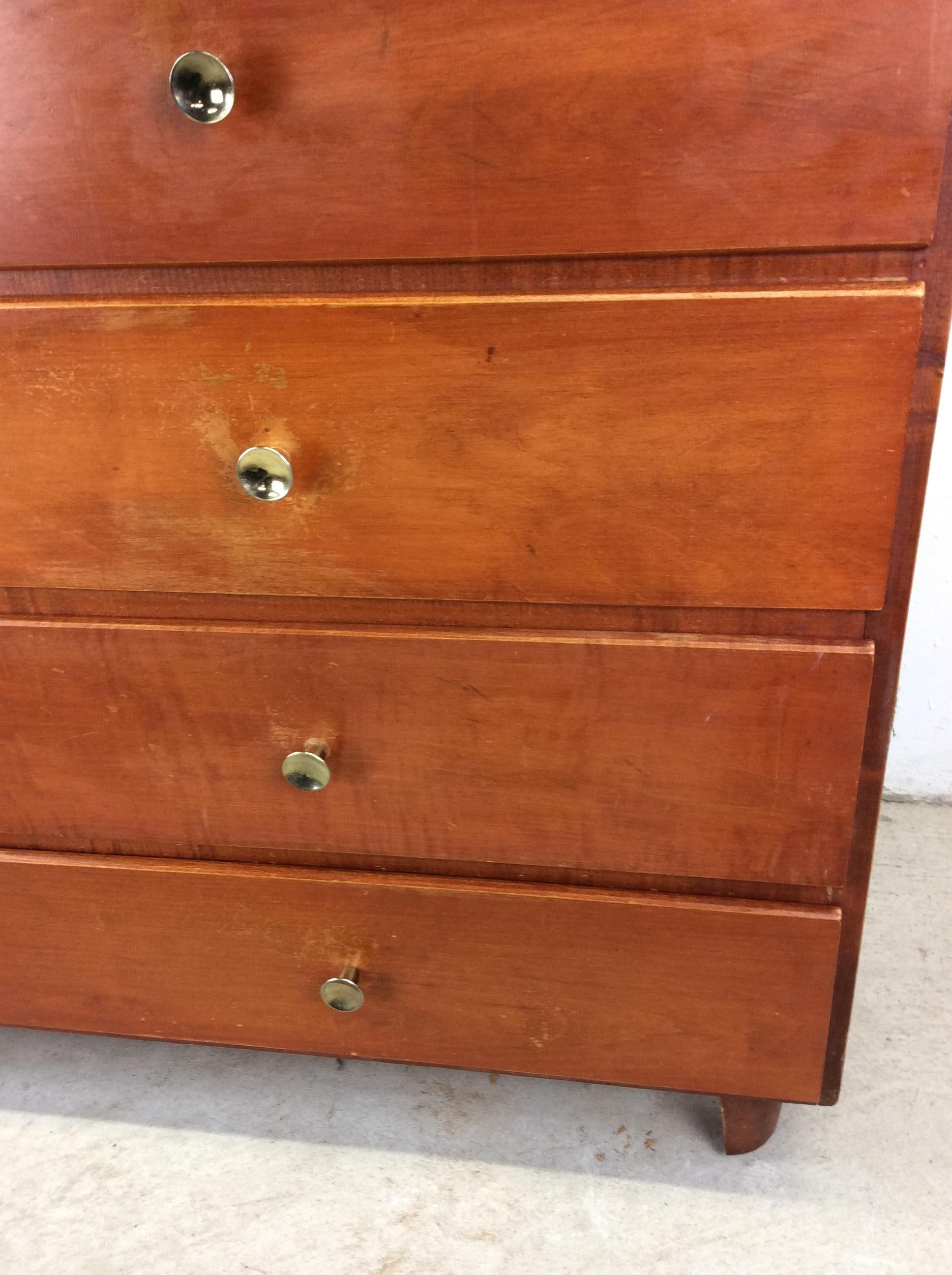 Mid Century Modern Sechs Schubladen Ahorn Lowboy Kommode im Angebot 2