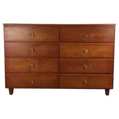 Mid Century Modern Six Drawer Maple Lowboy Dresser
