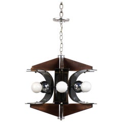 Vintage Mid-Century Modern Six-Light Chandelier