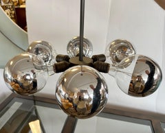 Mid-Century Modern Six Light Sputnik Atomic Circular Chandelier