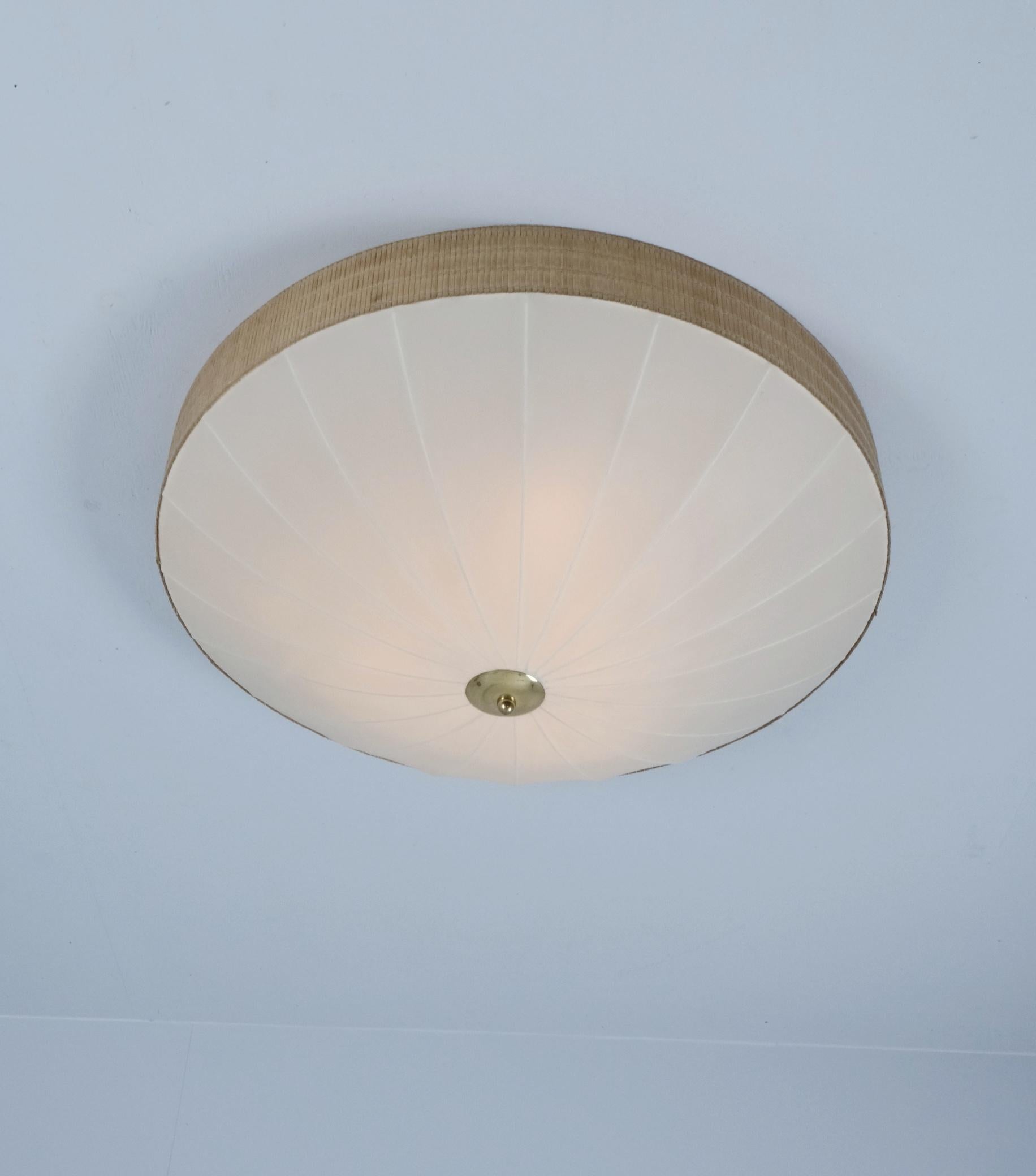 Lampada da incasso beige e in rattan di metà secolo, Model A2 Idman 1950 in vendita 3