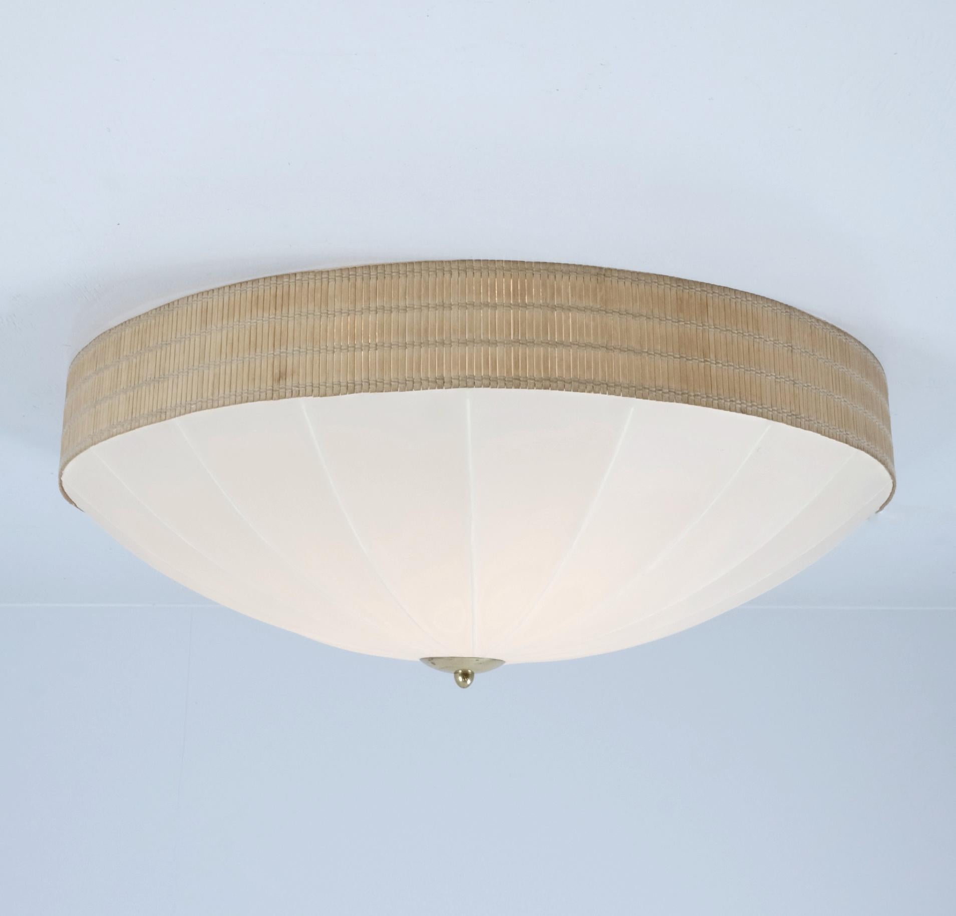 Lampada da incasso beige e in rattan di metà secolo, Model A2 Idman 1950 in vendita 4