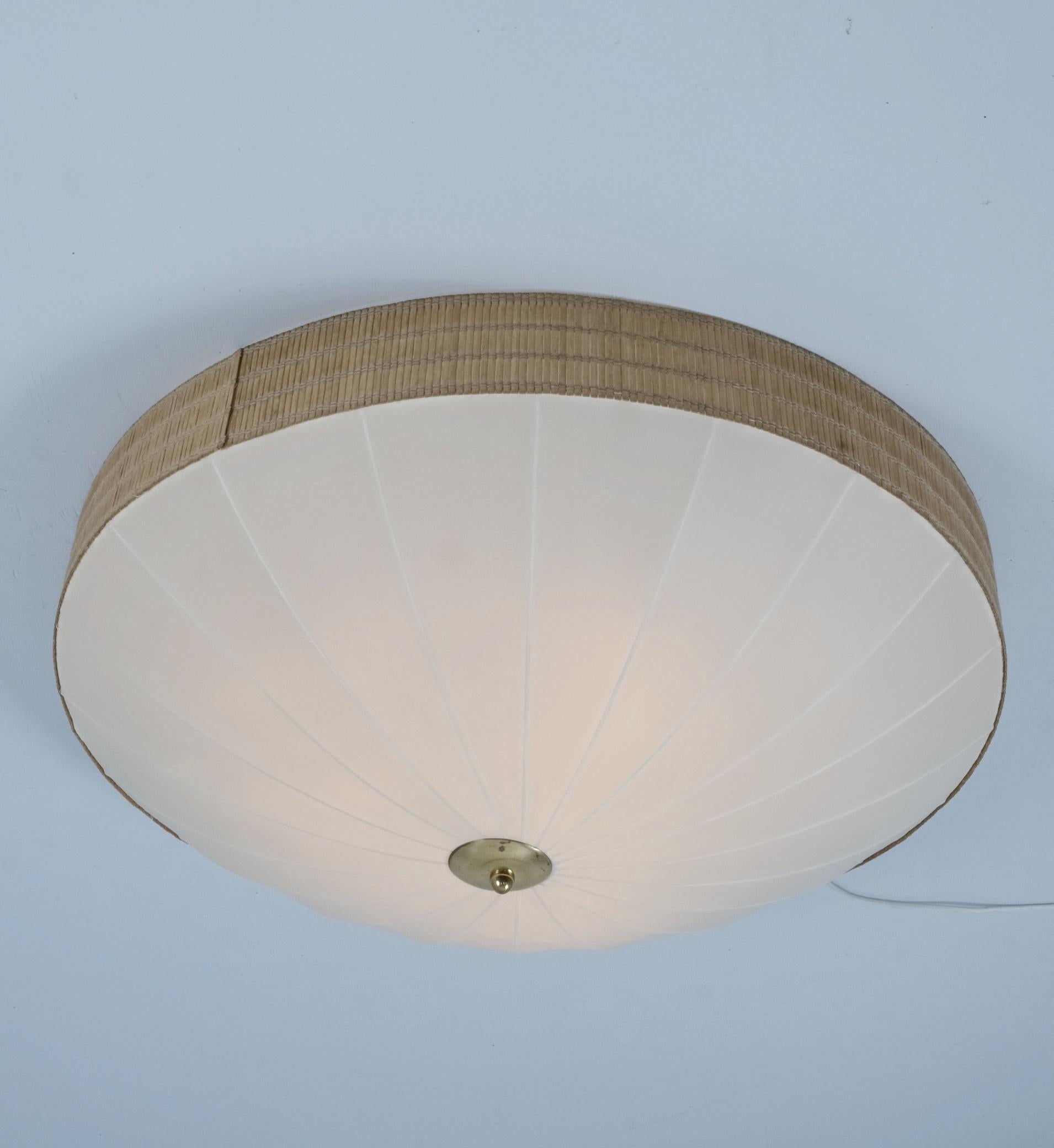 Lampada da incasso beige e in rattan di metà secolo, Model A2 Idman 1950 in vendita 5