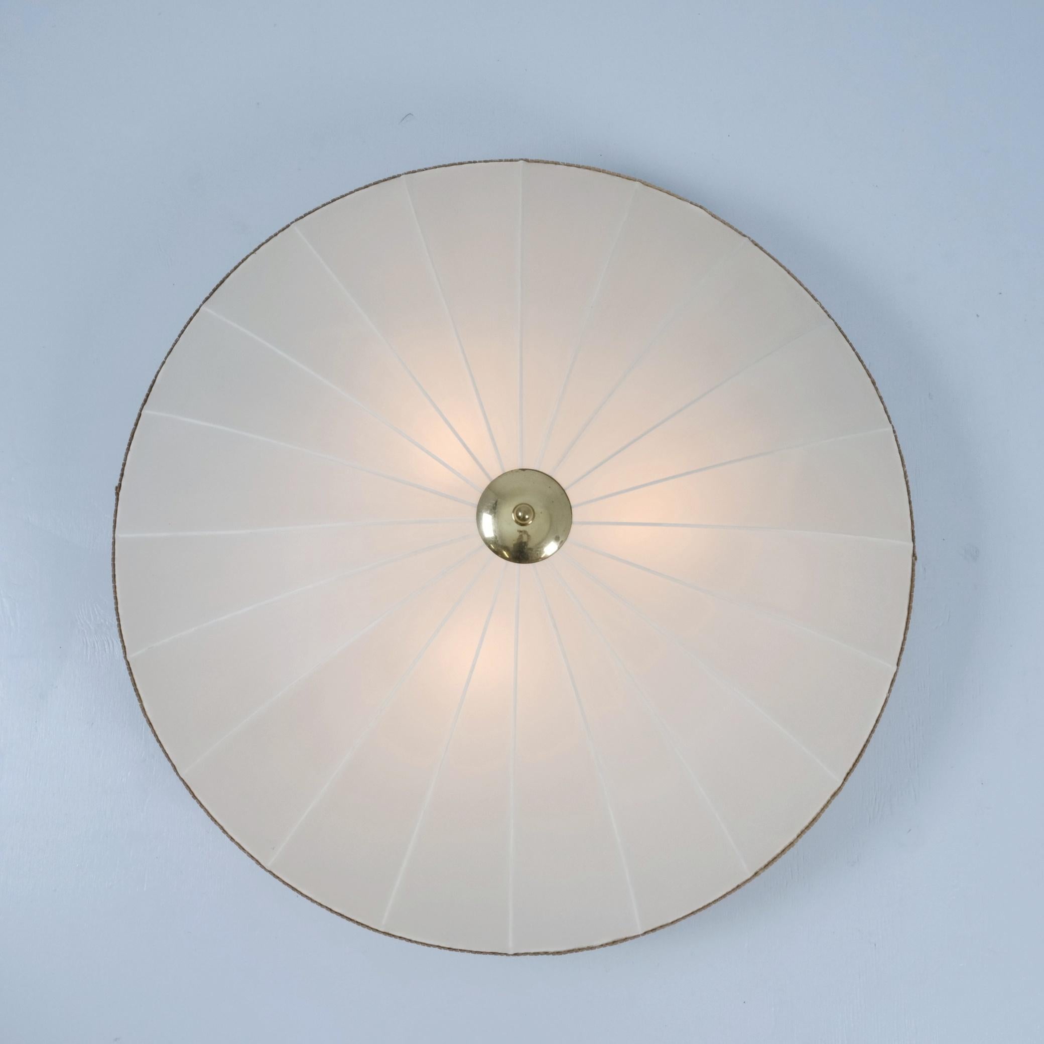 Lampada da incasso beige e in rattan di metà secolo, Model A2 Idman 1950 in vendita 1