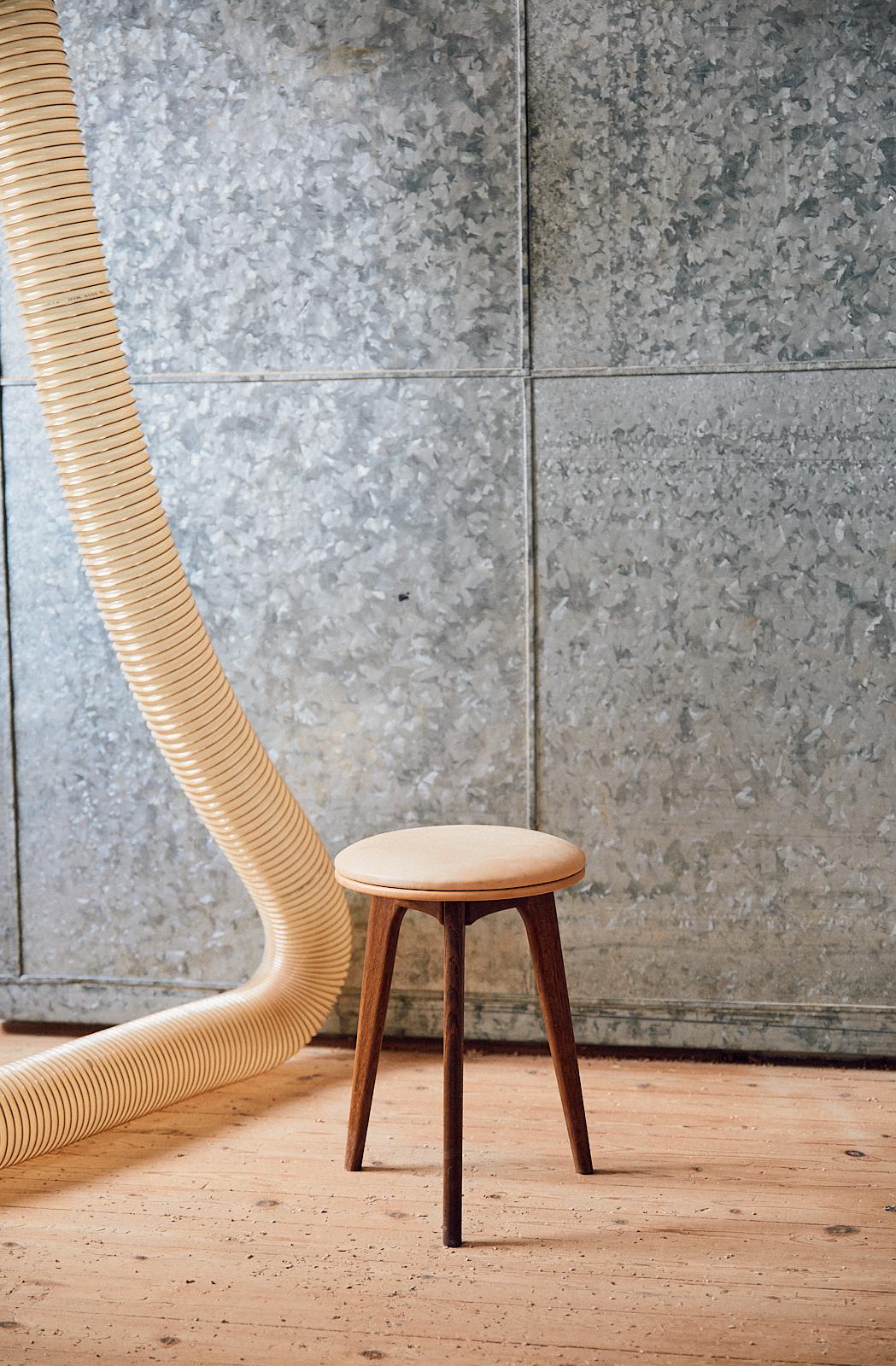 Scandinavian Modern Mid-Century modern SJ.08 stool by Erik Buck. New edition For Sale