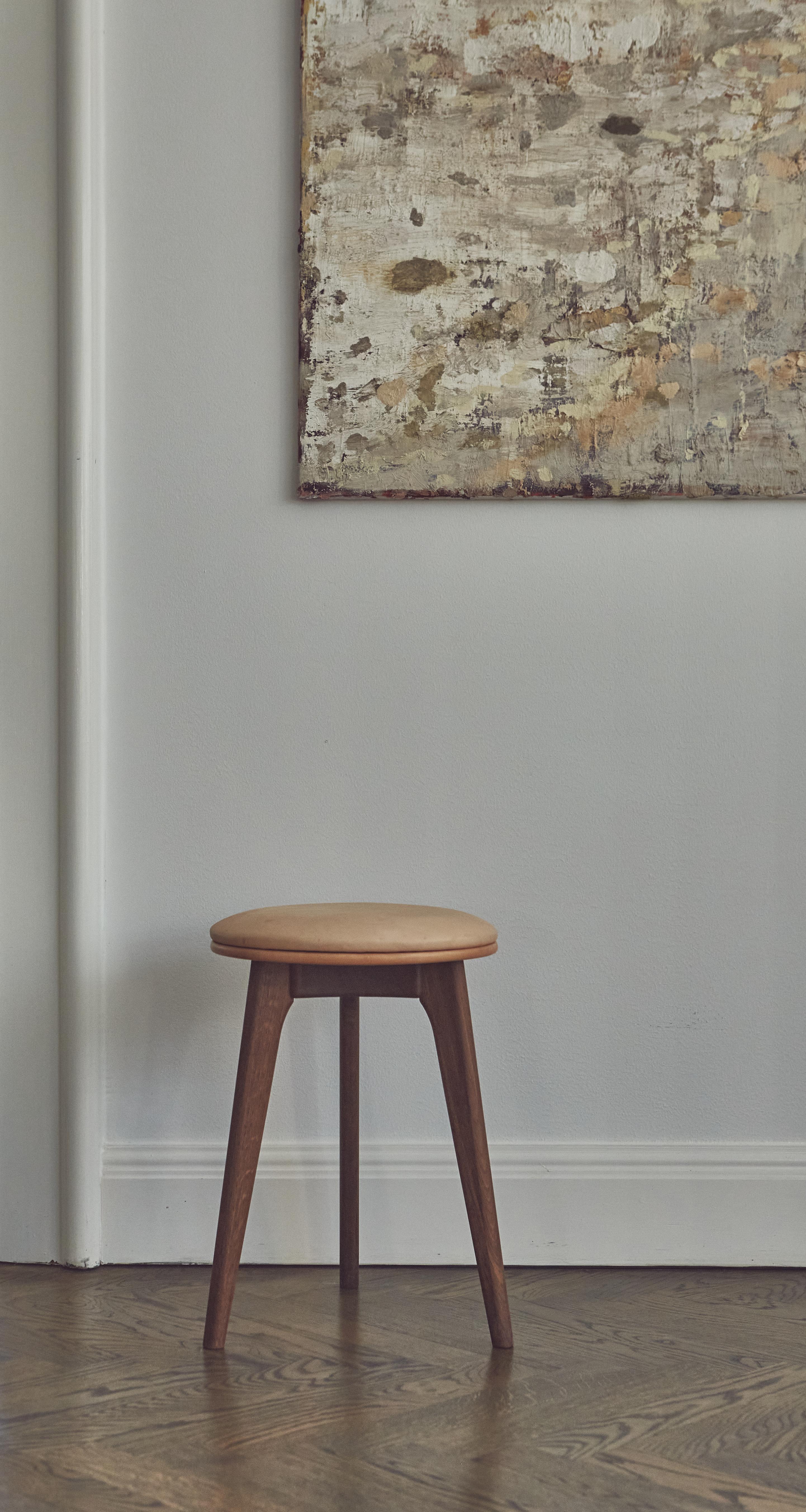 Contemporary Mid-Century modern SJ.08 stool by Erik Buck. New edition For Sale