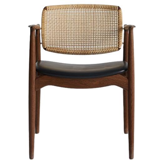 Mid-Century modern SJ.67 Captain chair, cane, by Erik Buck. New edition For Sale