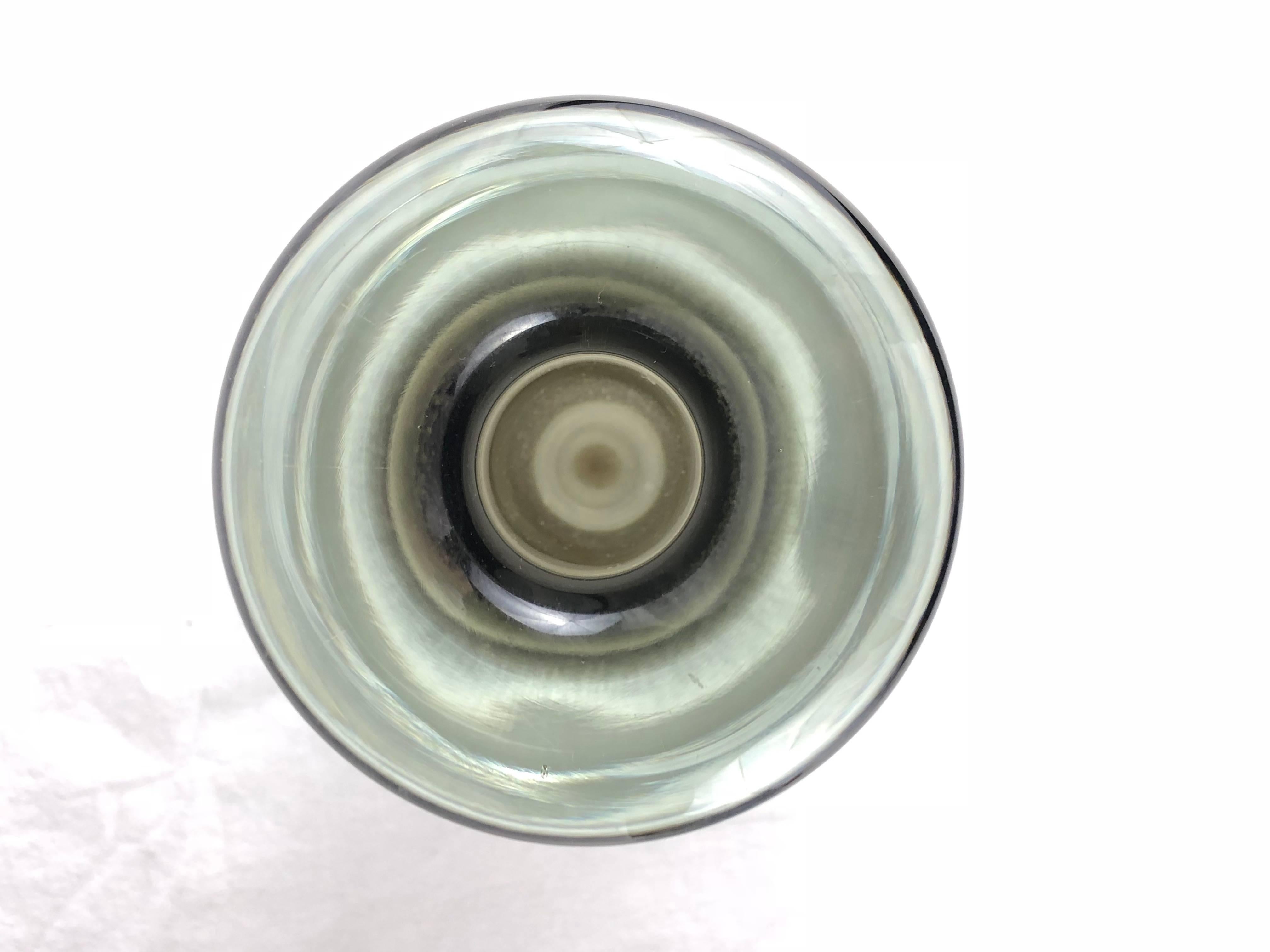 Mid-Century Modern Skrdlovic Czechoslovakian Glass Vase, Grey In Good Condition In Seattle, WA