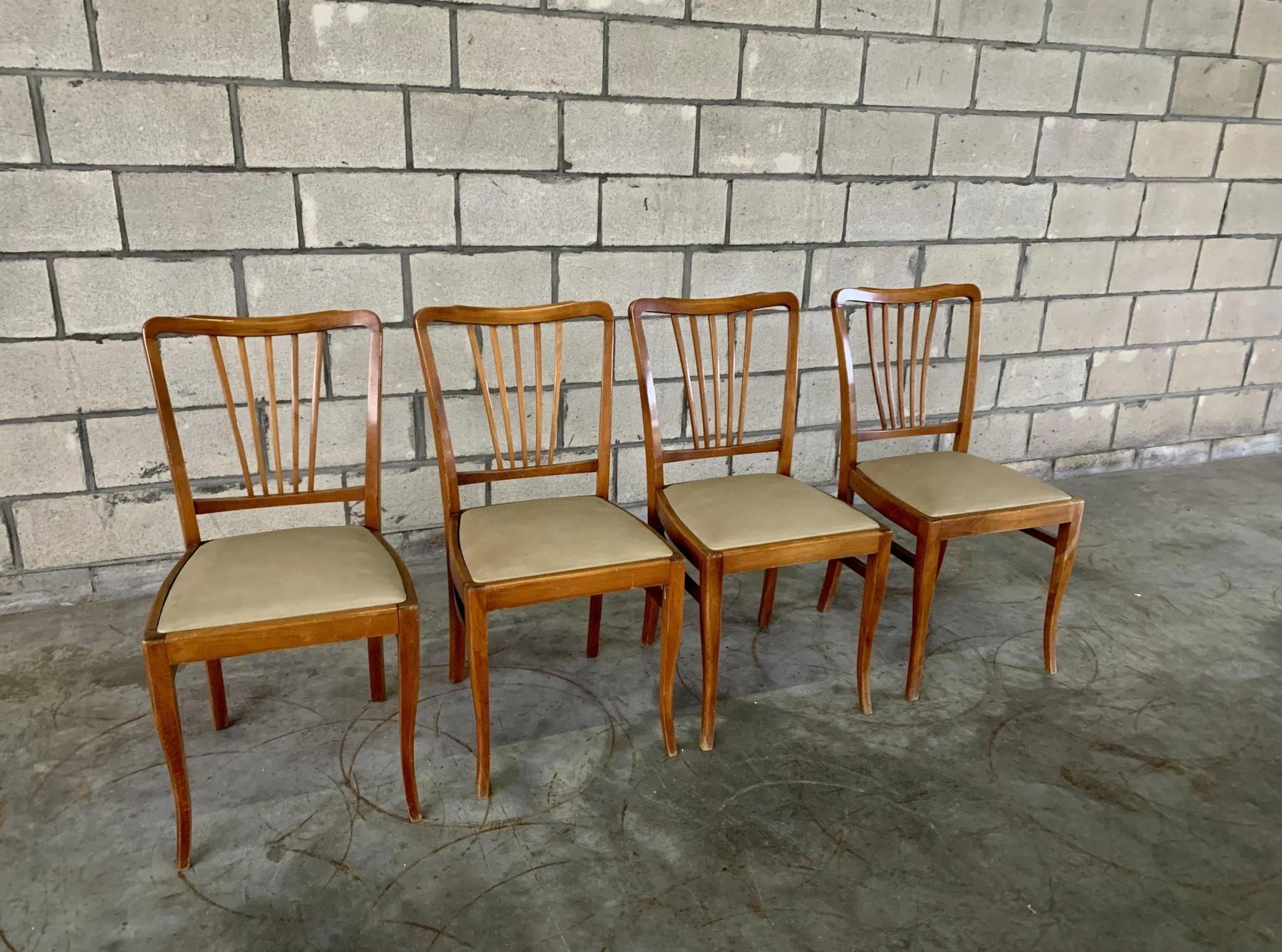 Danois Mid Century Modern Slat Back Dining Chairs - Set of 4 en vente