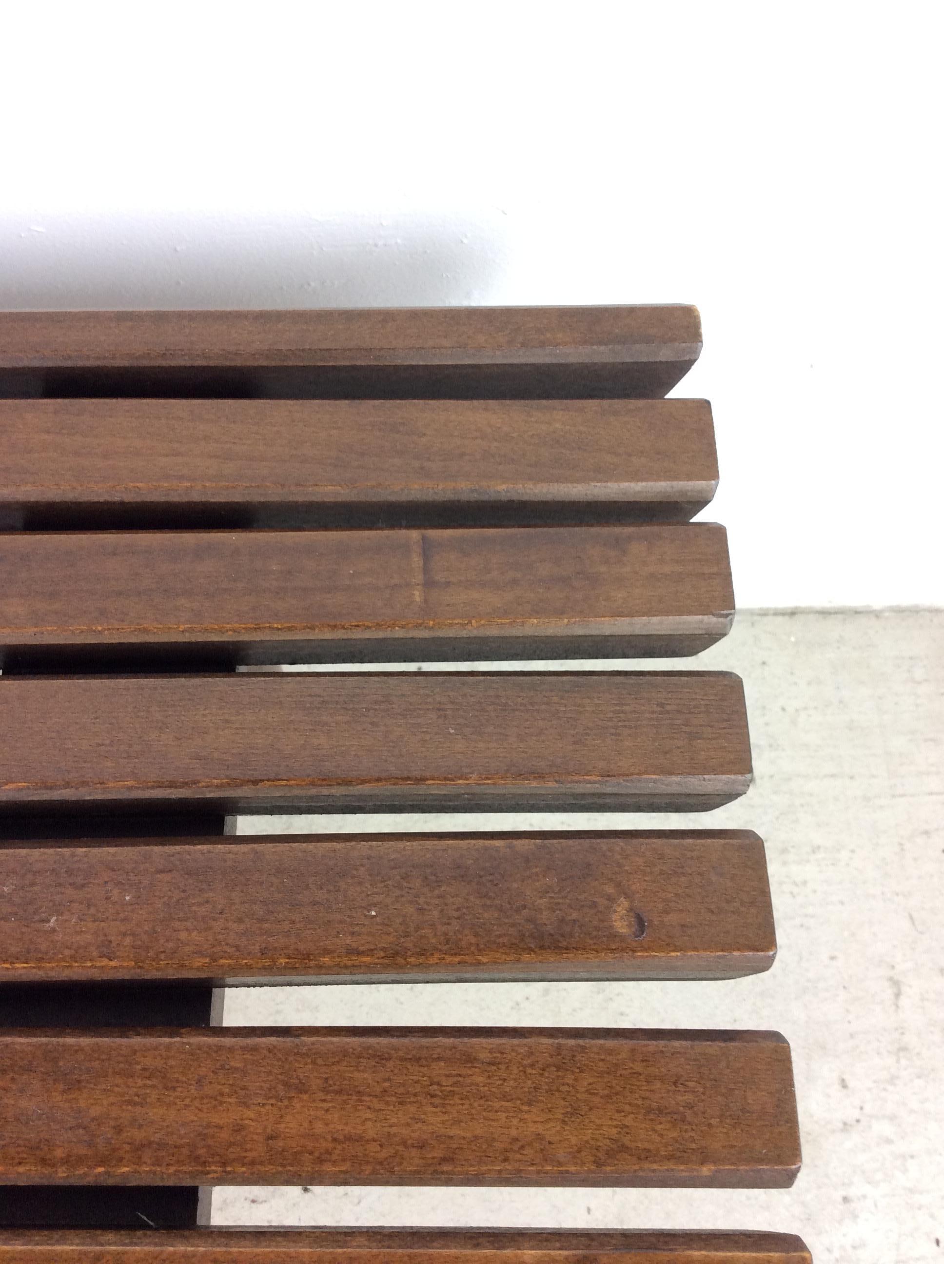Mid Century Modern Slat Bench Coffee Table For Sale 2