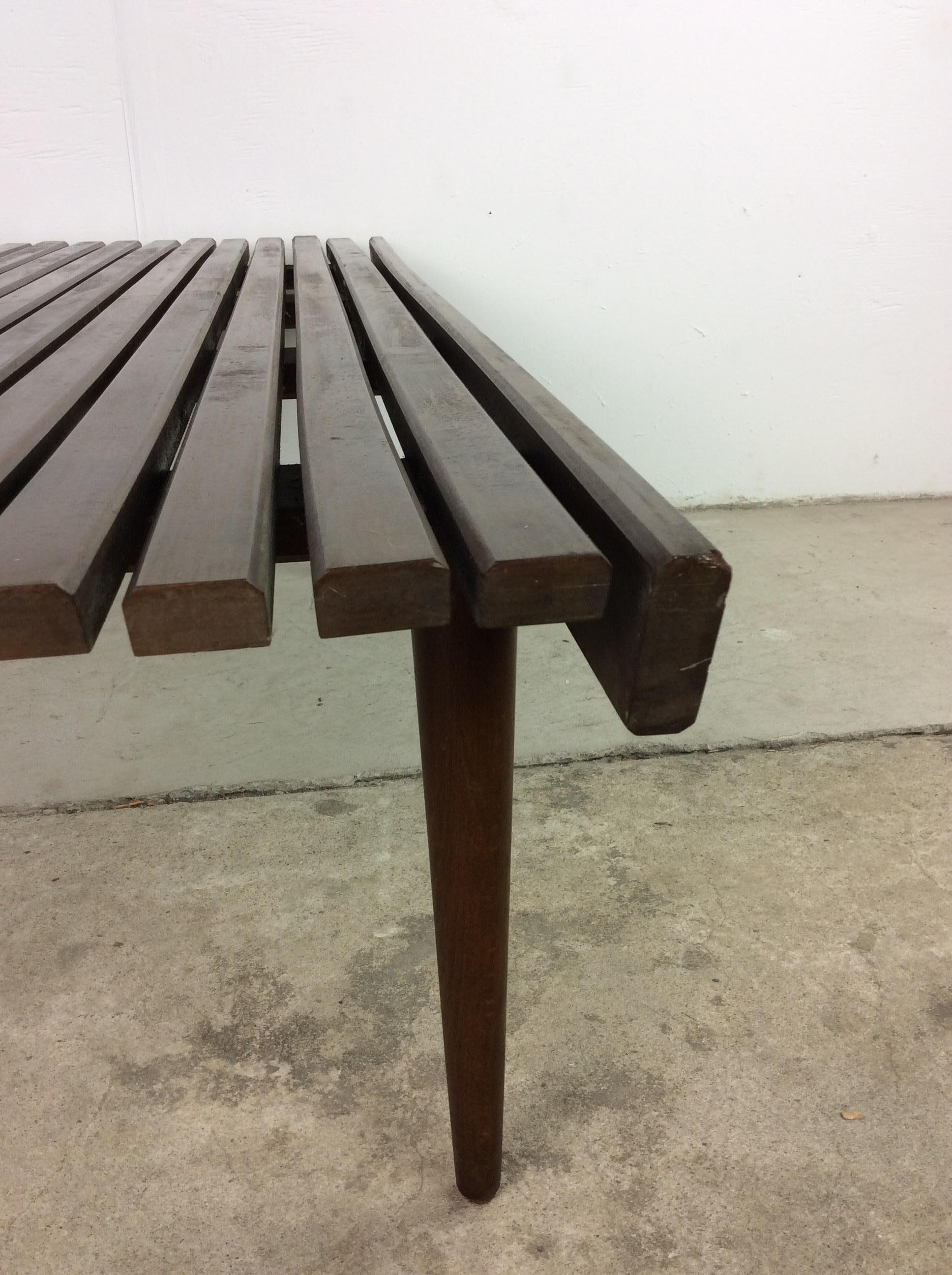 Mid Century Modern Slat Bench Coffee Table For Sale 4