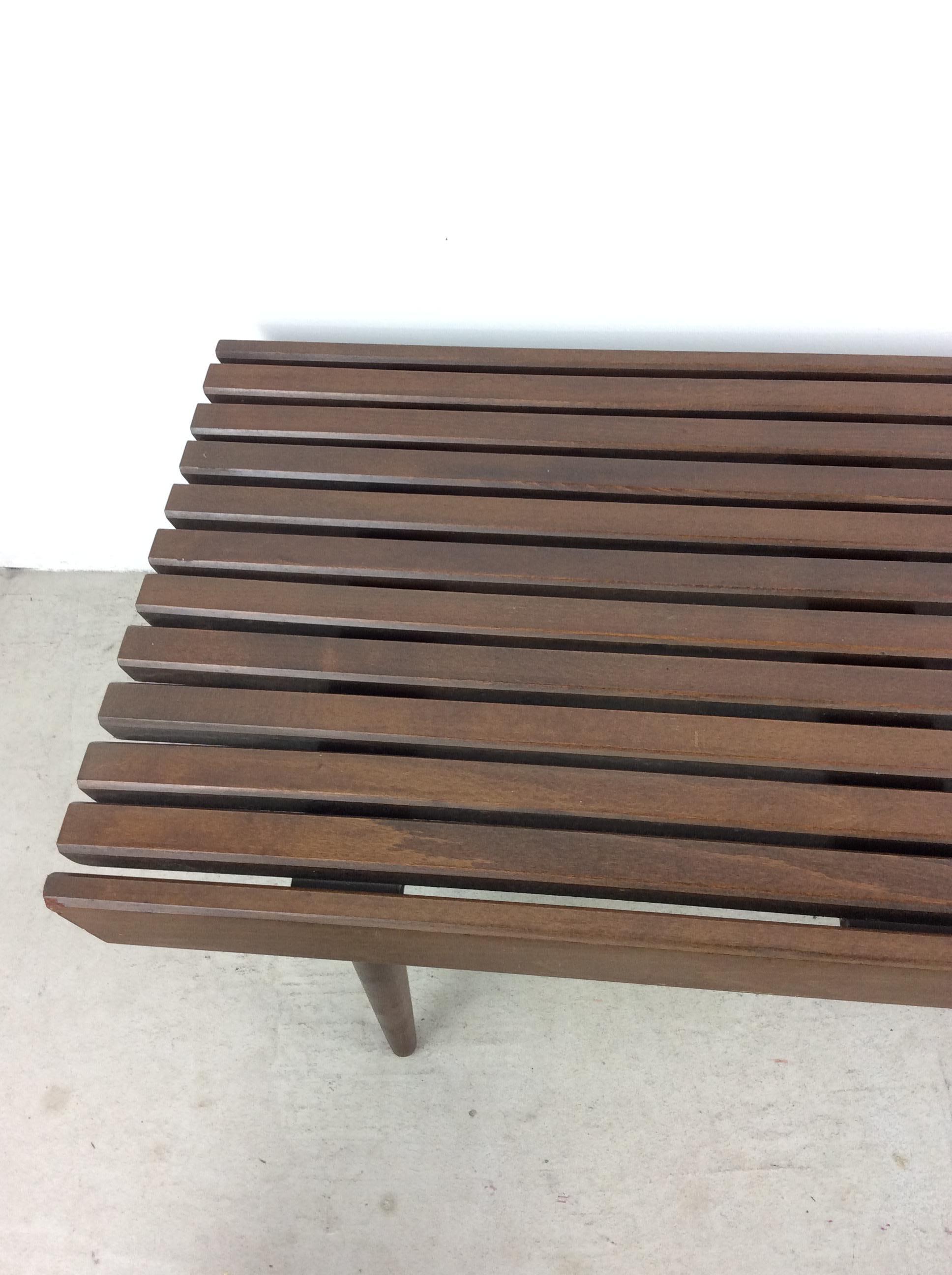 Mid-Century Modern Mid Century Modern Slat Bench Coffee Table For Sale