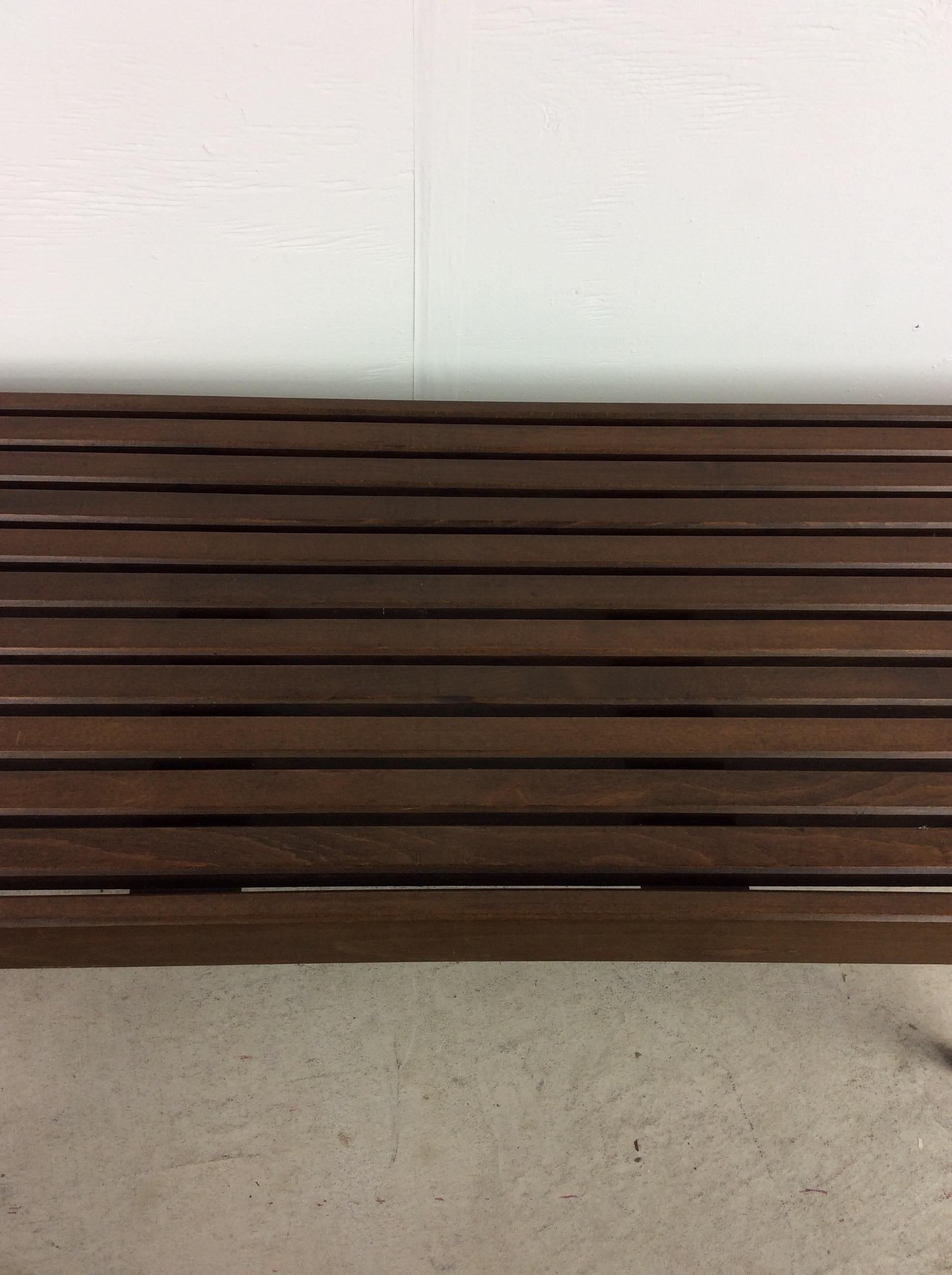 American Mid Century Modern Slat Bench Coffee Table For Sale