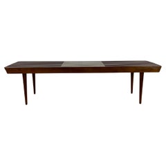 Vintage Mid Century Modern Slat Bench Coffee Table in the manner of Adrian Pearsall