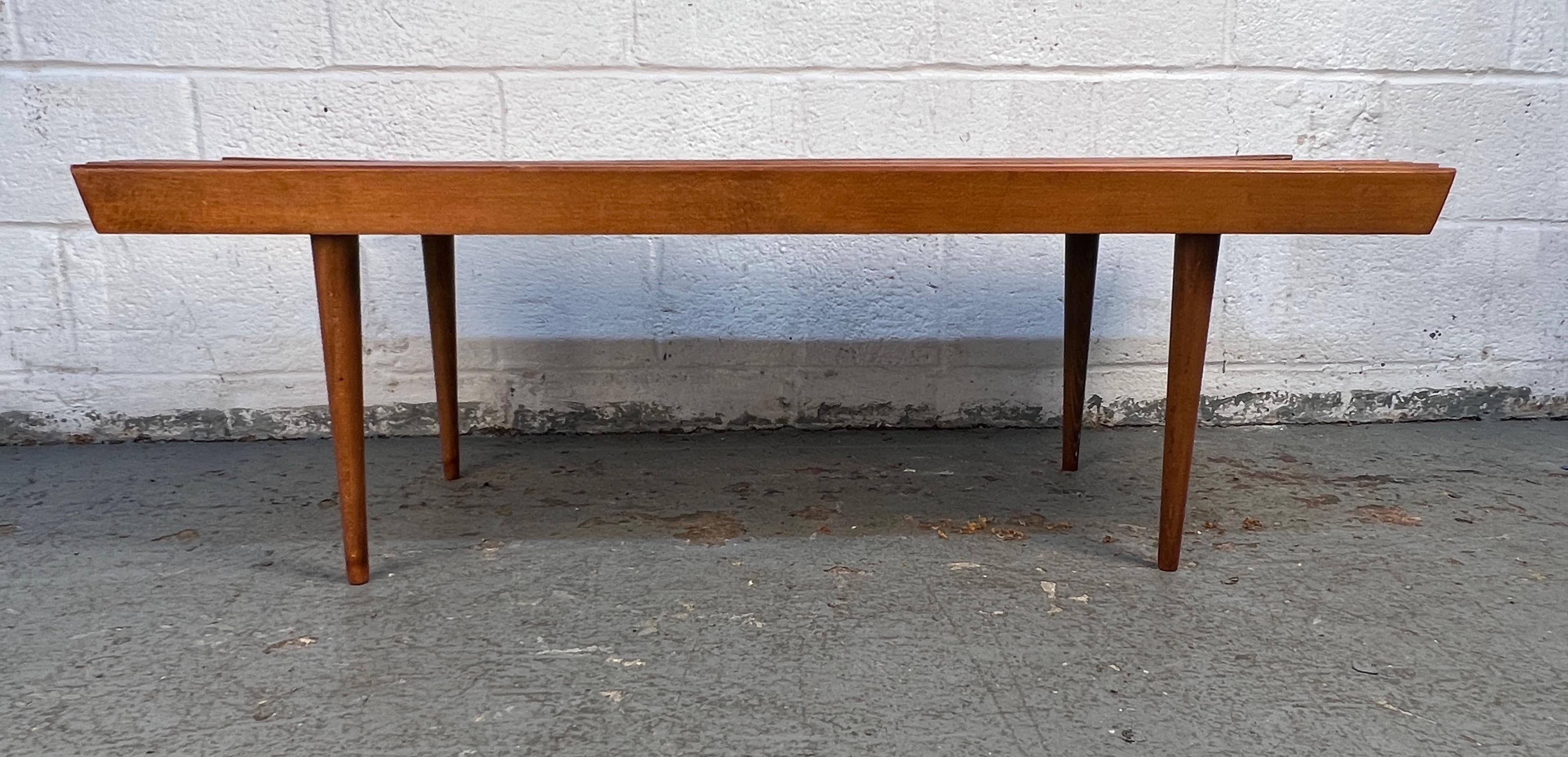 Macedonian Mid-Century Modern Slat Bench For Sale