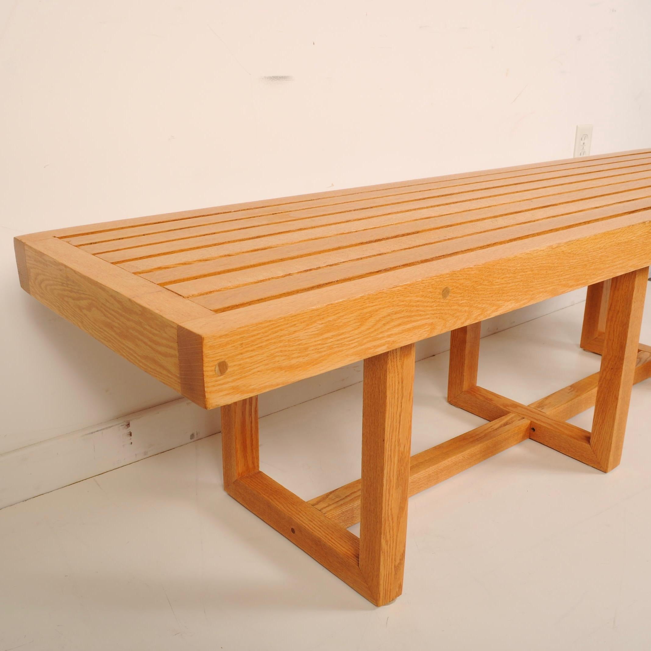 American Mid-Century Modern Slat Bench