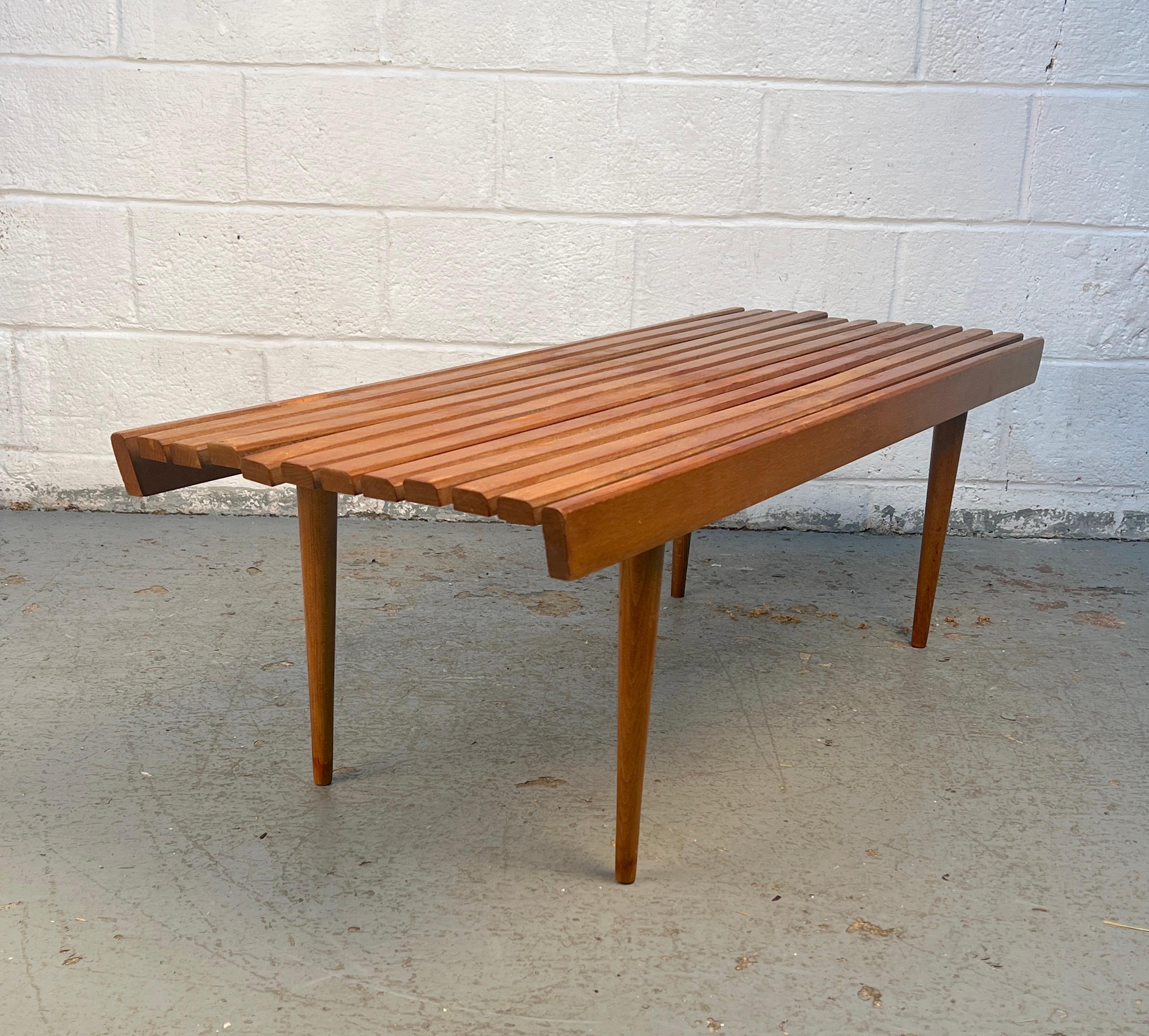 20th Century Mid-Century Modern Slat Bench For Sale