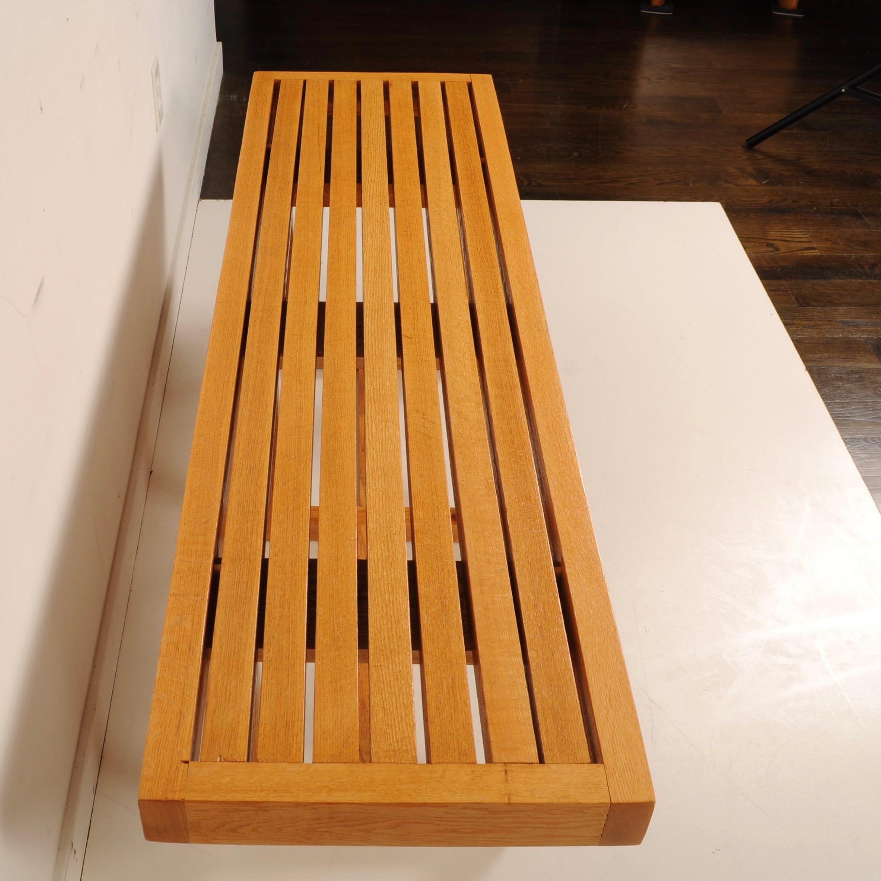 Mid-Century Modern Slat Bench 2