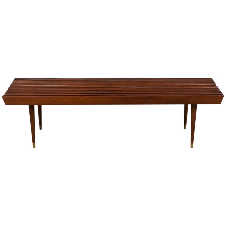 Mid Century Modern Slat Bench For Sale At 1stdibs