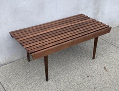 Mid Century Modern Slat Bench Made in Yugoslavia, George Nelson Style