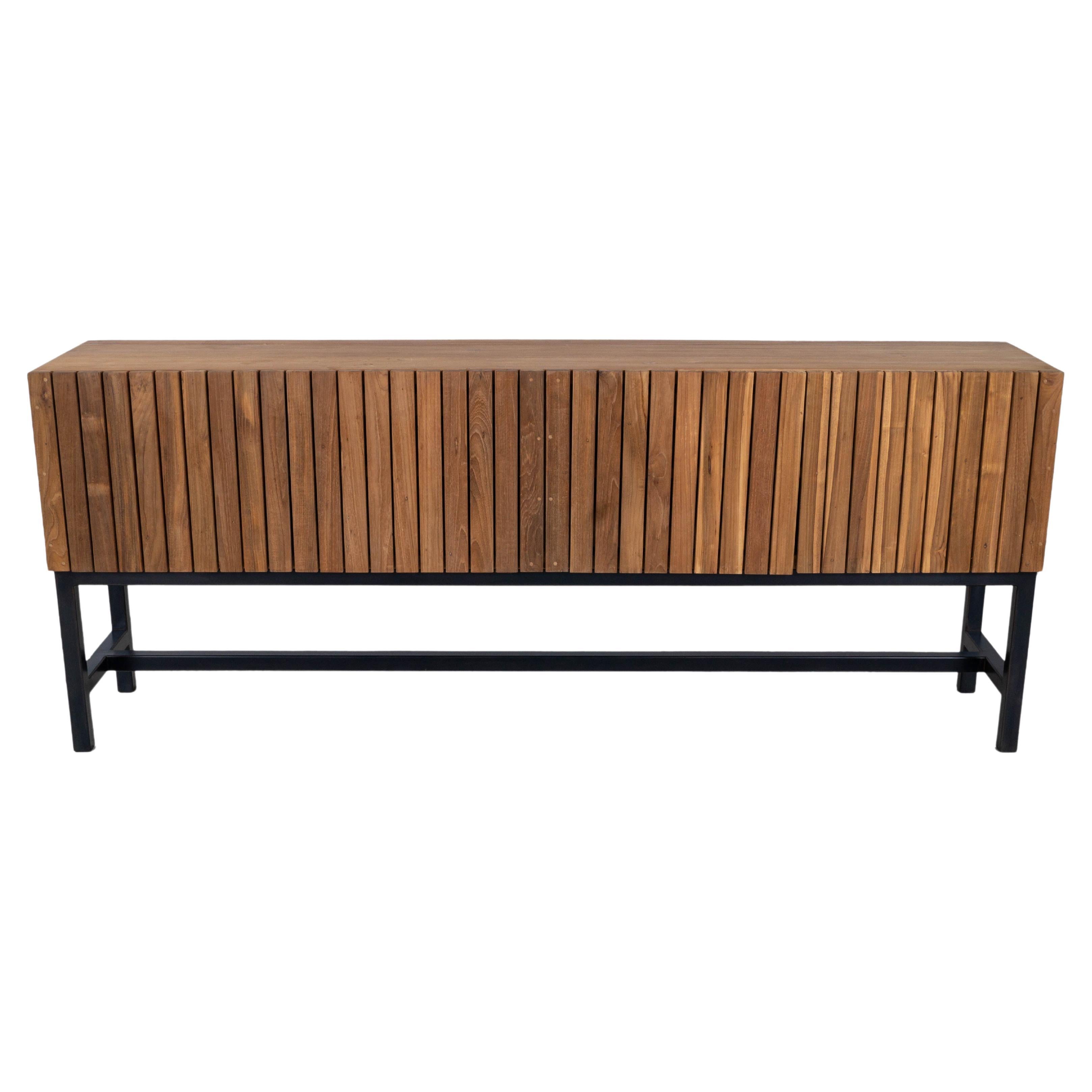 Mid-Century Modern Slat Front Console