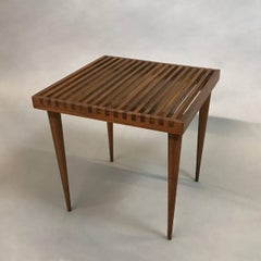 Mid-Century Modern Slat Walnut Side Table by Mel Smilow