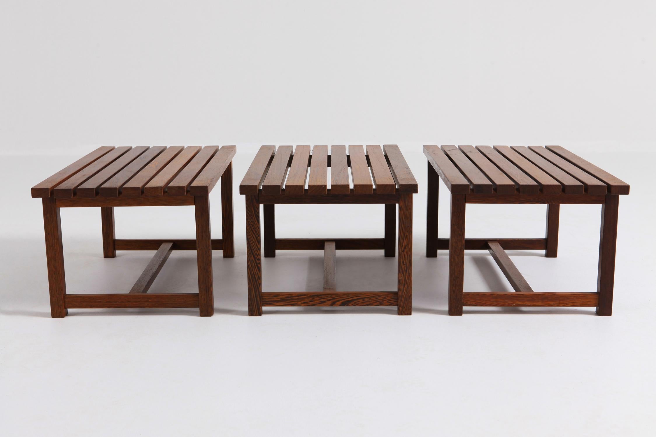 Banc ou table d'appoint en ardoise massif de style mi-siècle moderne en Wengé en vente 5