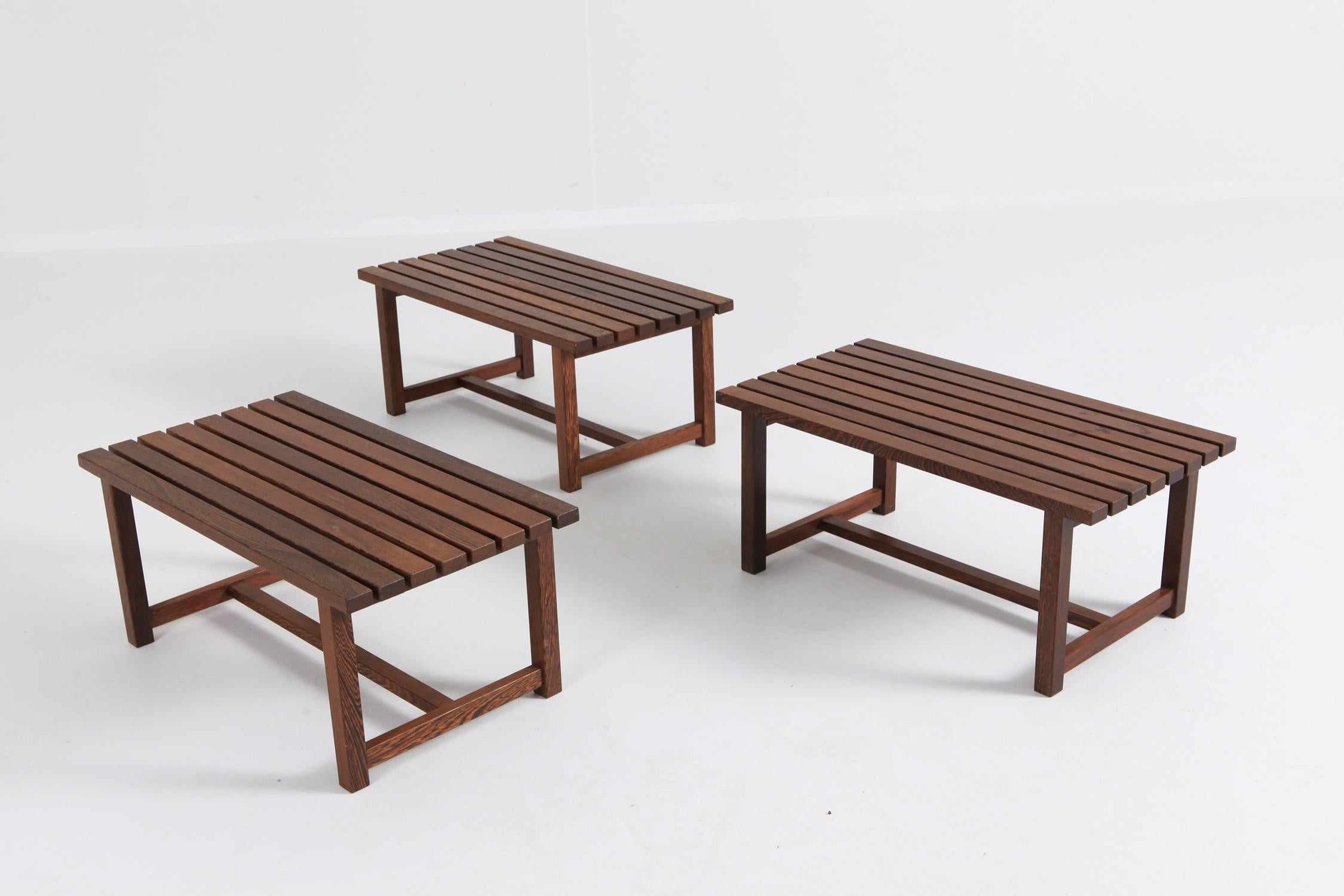 Banc ou table d'appoint en ardoise massif de style mi-siècle moderne en Wengé en vente 2