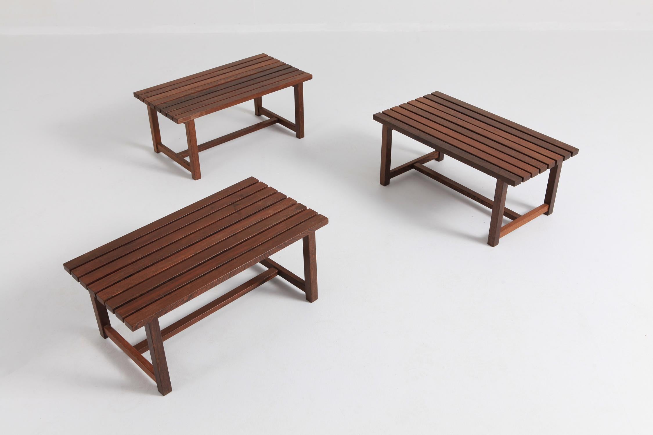 Banc ou table d'appoint en ardoise massif de style mi-siècle moderne en Wengé en vente 3