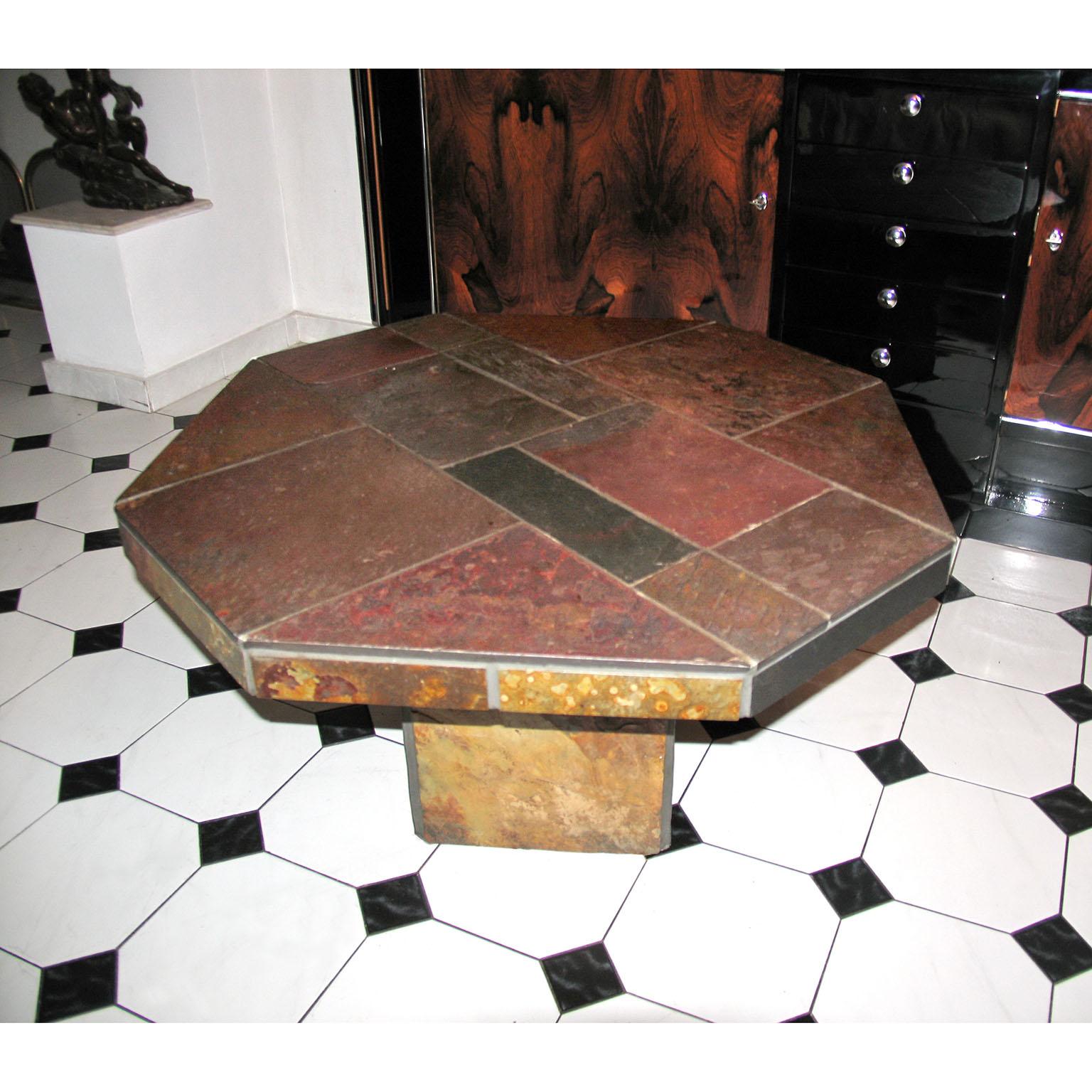 Dutch Mid-Century Modern Slate Stone Coffee Table Attributed to Paul Kingma For Sale