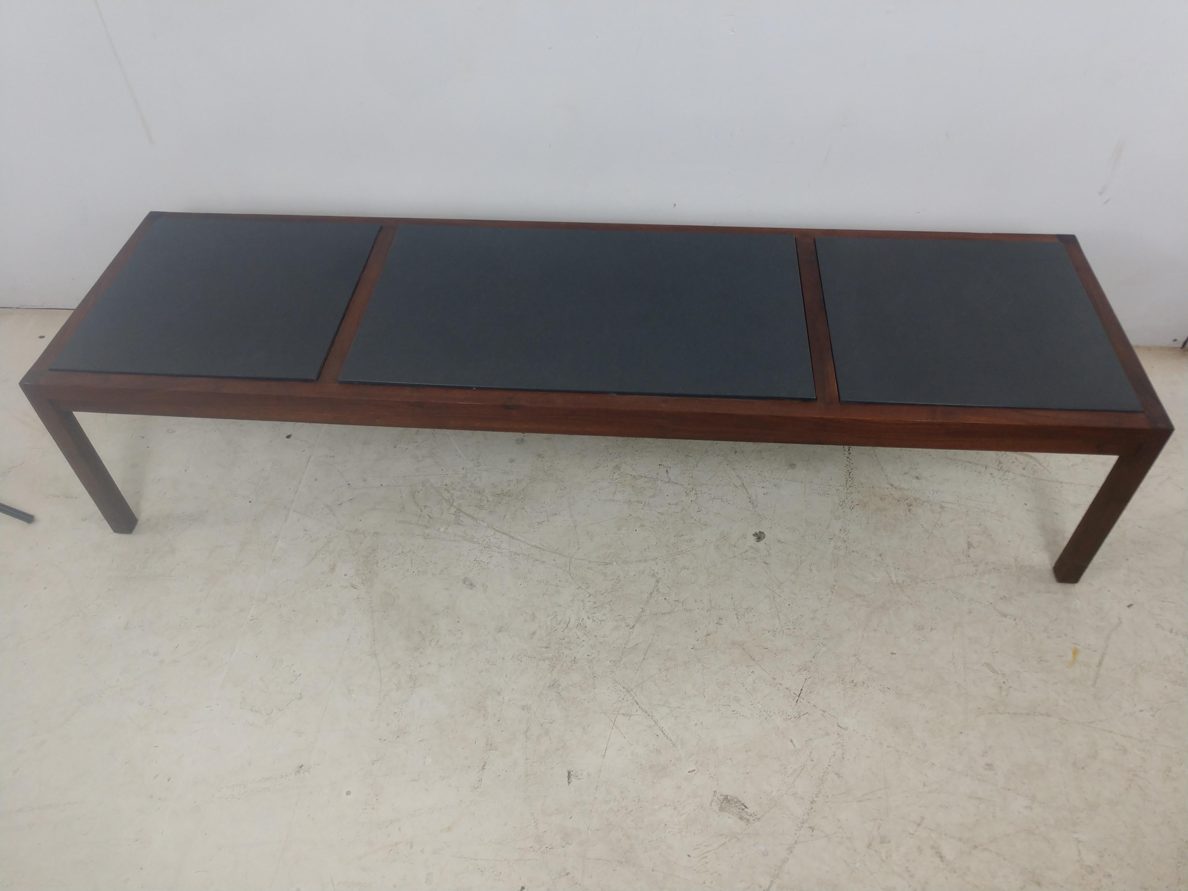 Mid-Century Modern Slate Top Cocktail Table, circa 1965 For Sale 1