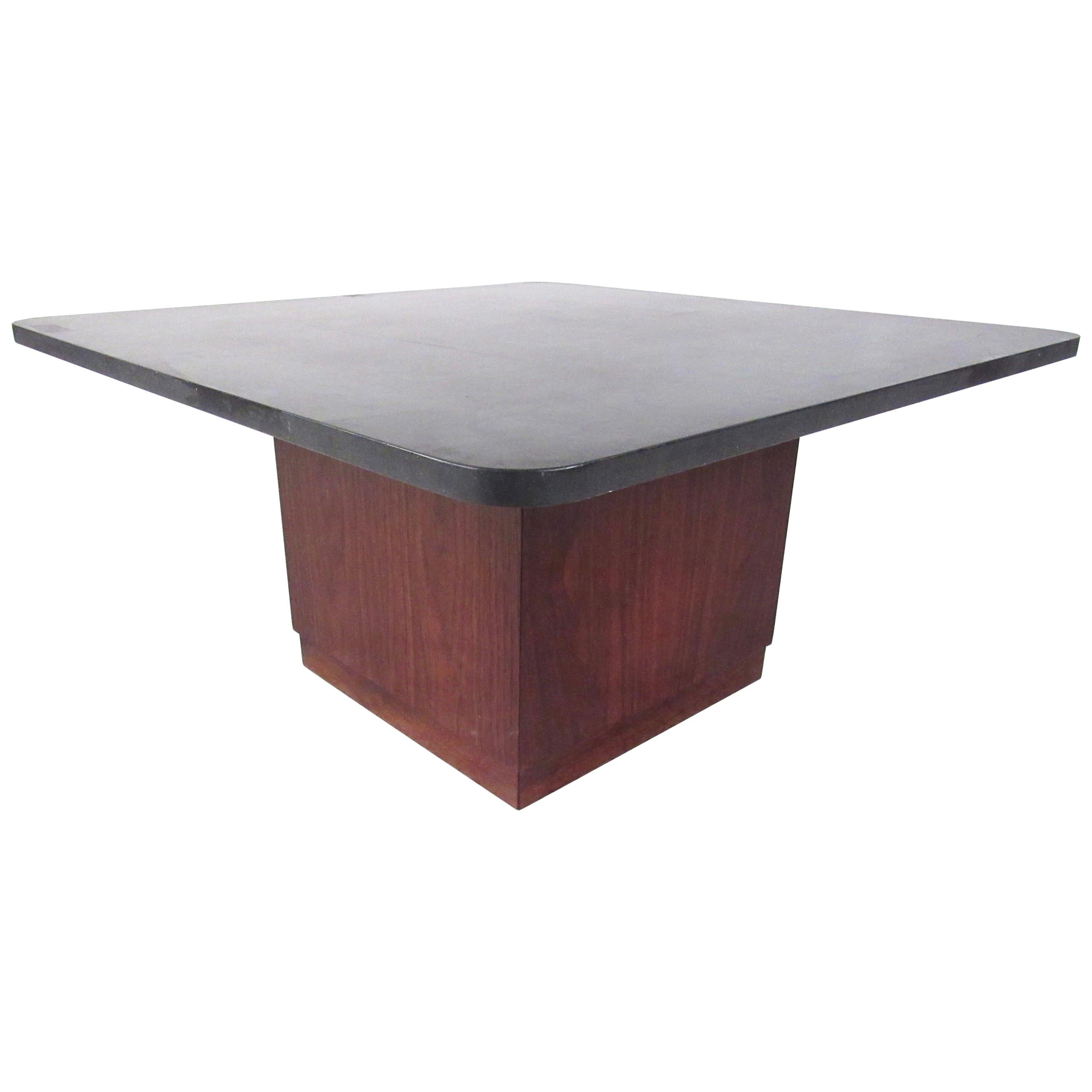 Mid-Century Modern Slate Top Coffee Table For Sale