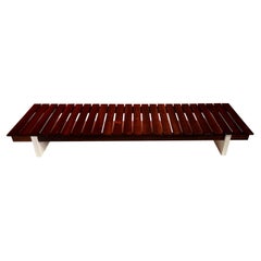 Mid-Century Modern Slatted Bench by Celina Decorações, 1960s