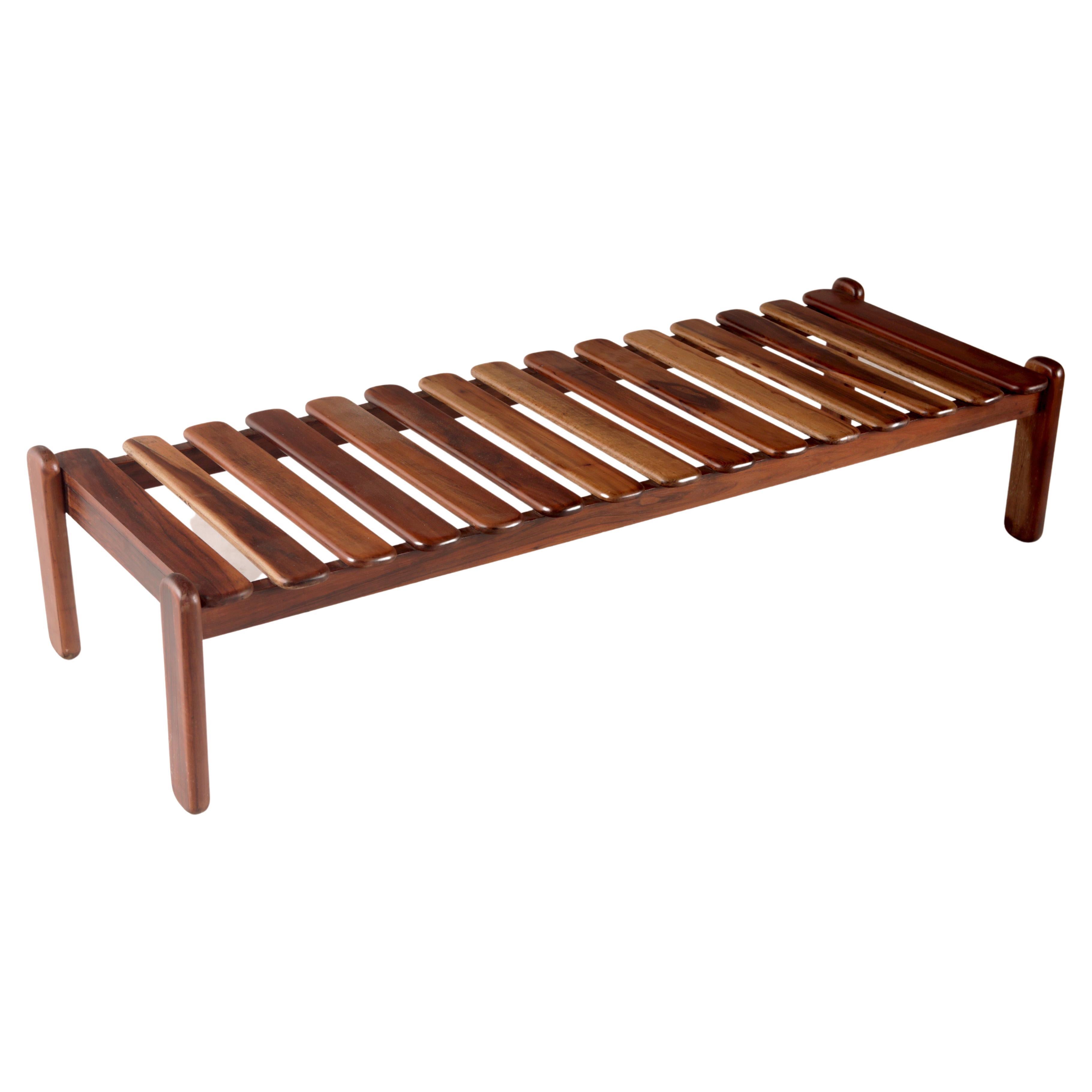 Mid-Century Modern Slatted Bench by Celina Decorações, Brazil, 1960s For Sale