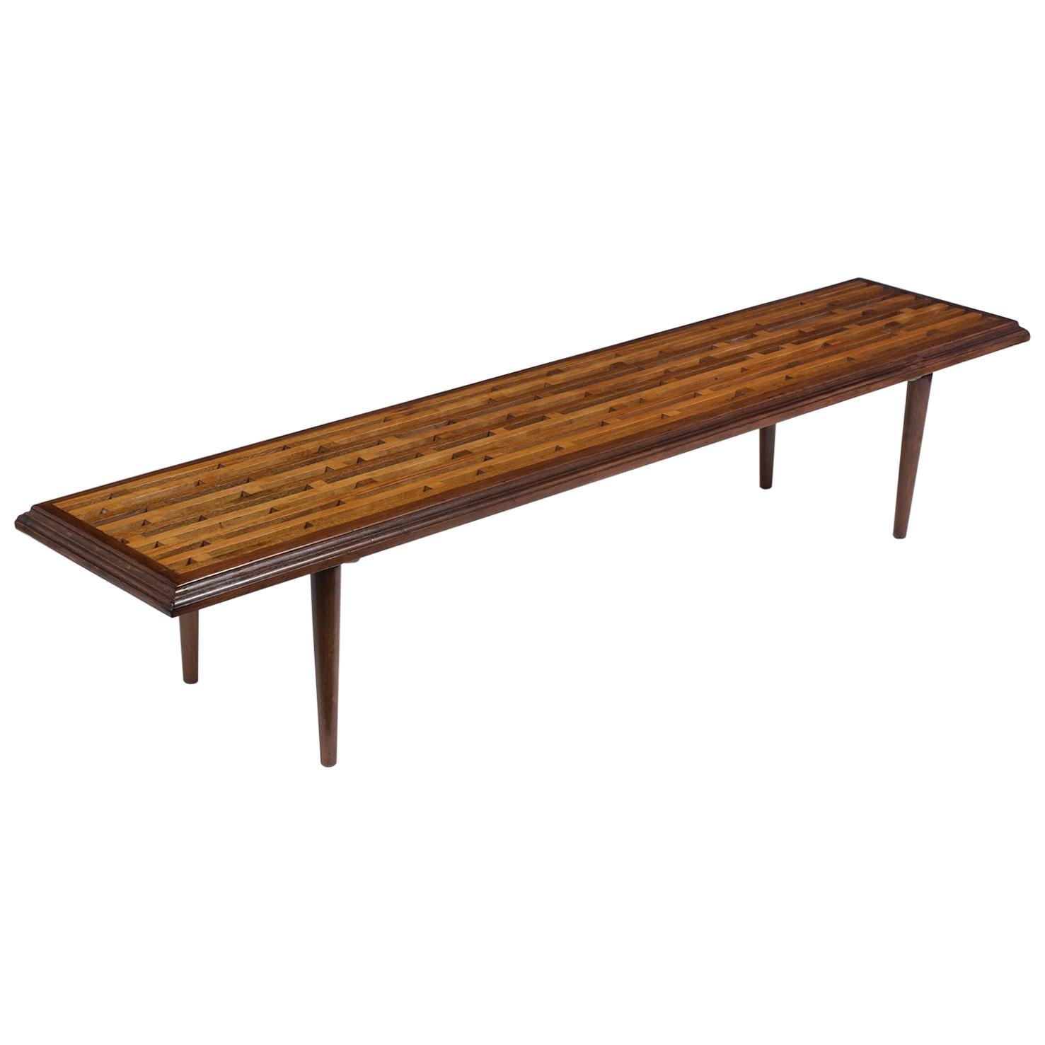 Mid-Century Modern Slatted Bench, circa 1960s