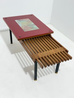 Mid-century Modern slatted bench/coffee table in the style of George Nelson