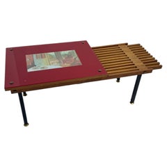 Mid-century Modern slatted bench/coffee table in the style of George Nelson
