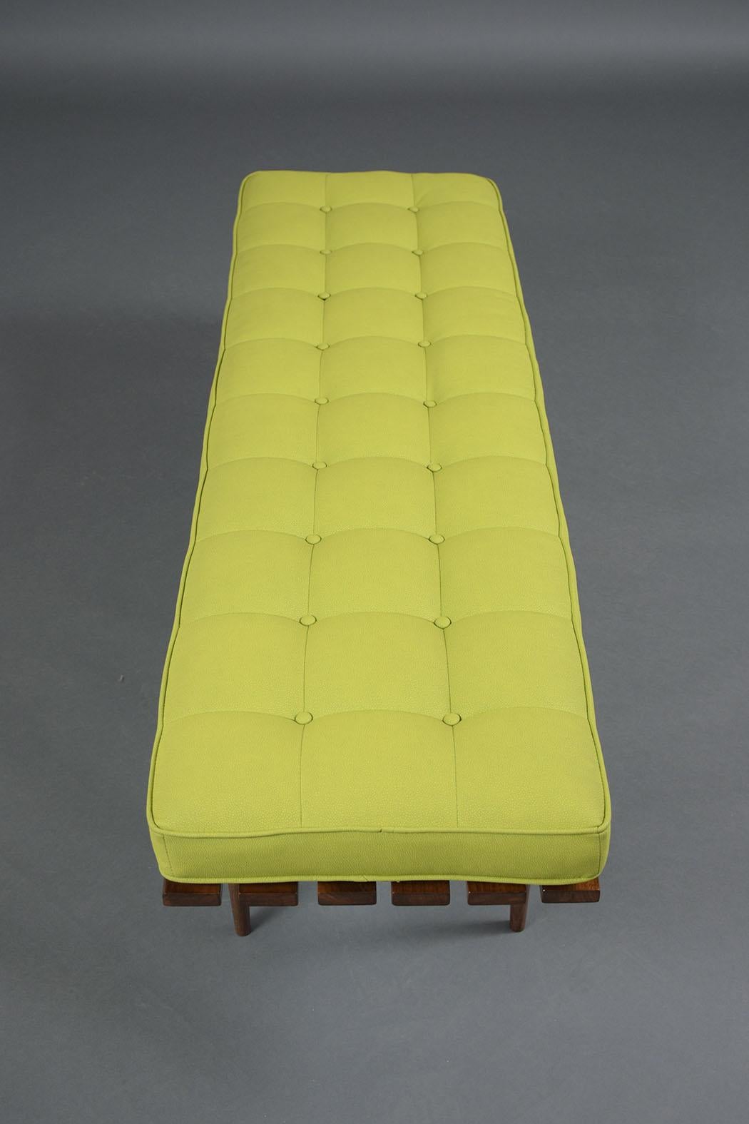 Mid-Century Modern Slatted Bench 9
