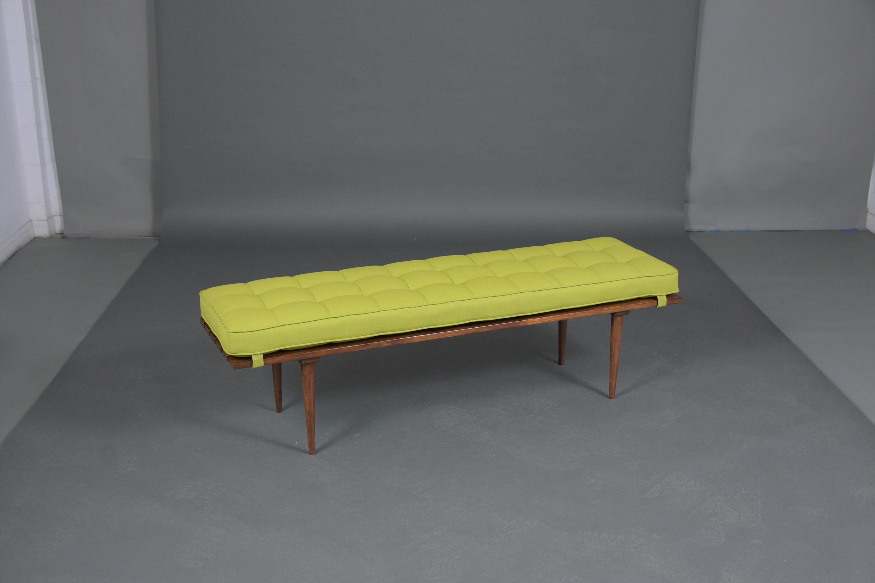 Mid-Century Modern Slatted Bench 2
