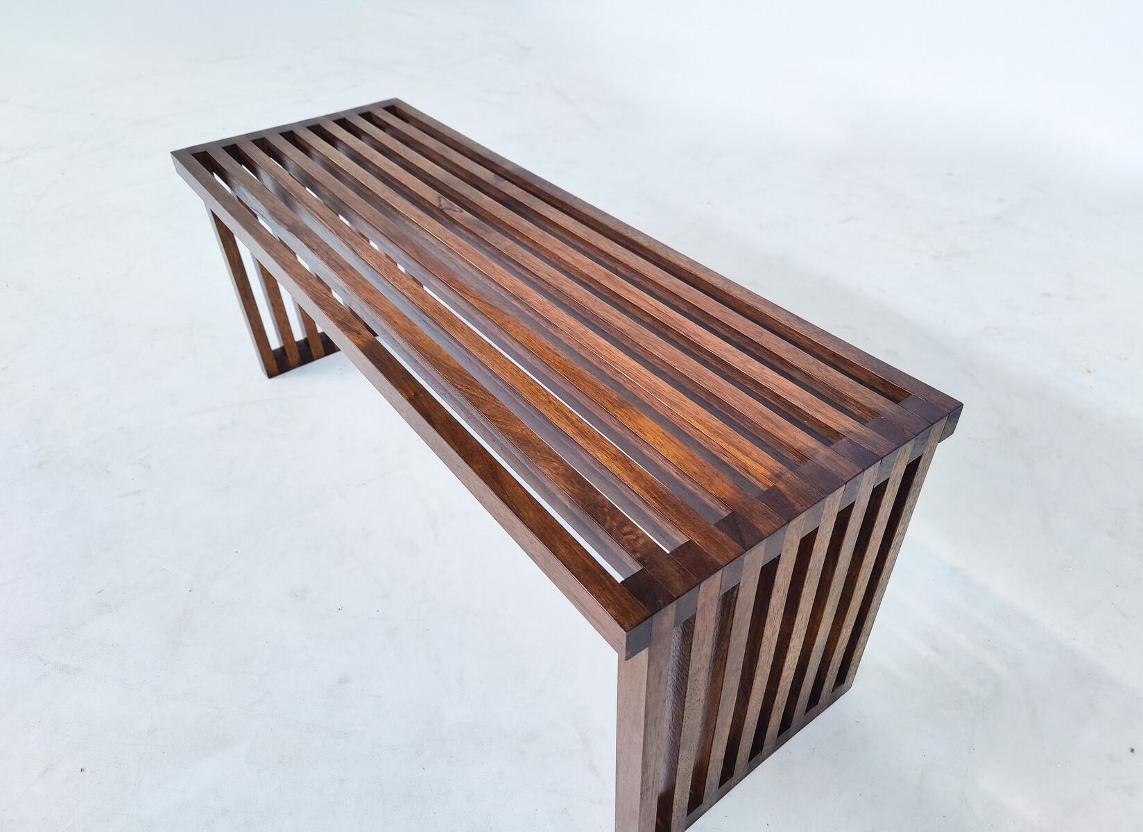 Mid-Century Modern Slatted Bench, Italy, 1970s -  In Good Condition In Brussels, BE