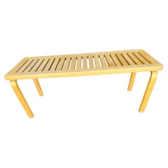 Banco de listones de abedul moderno de mediados de siglo de Alvar Aalto para Artek C1970
