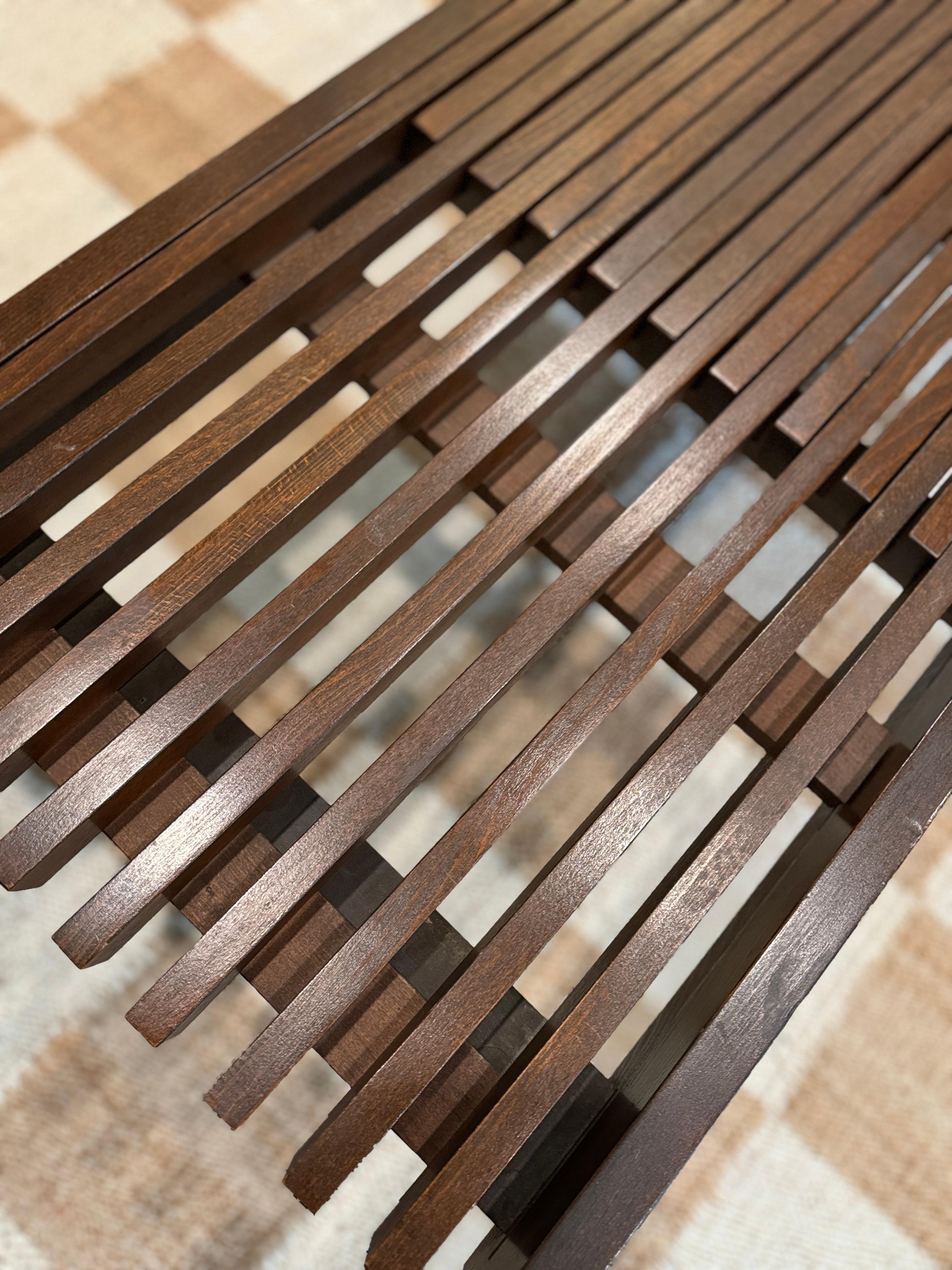 Mid-20th Century Mid century modern slatted coffee table with extending ends, circa 1960s