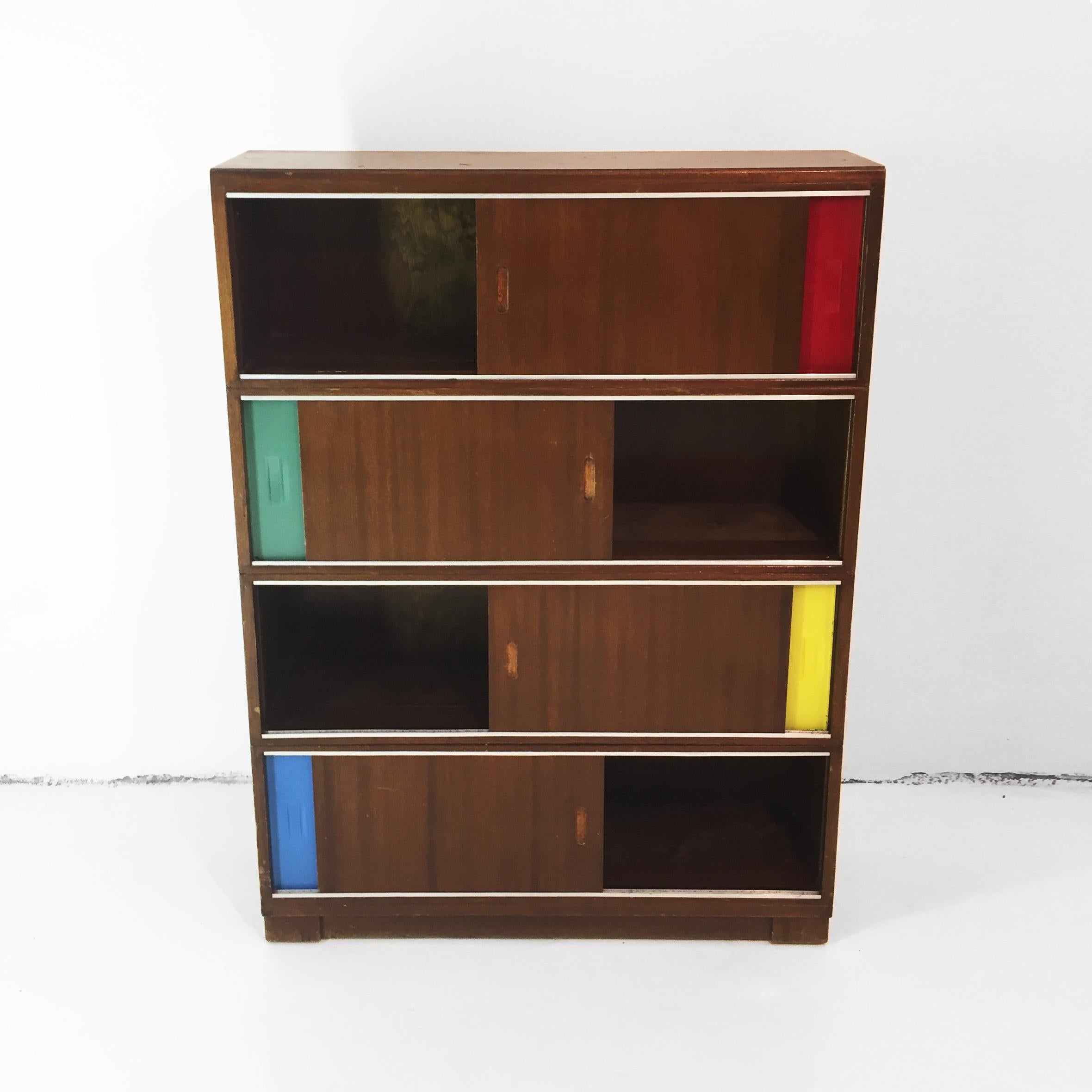 Mid-Century Modern Sliding Doors Cabinet in the Manner of Claude Vassal In Good Condition For Sale In London, GB