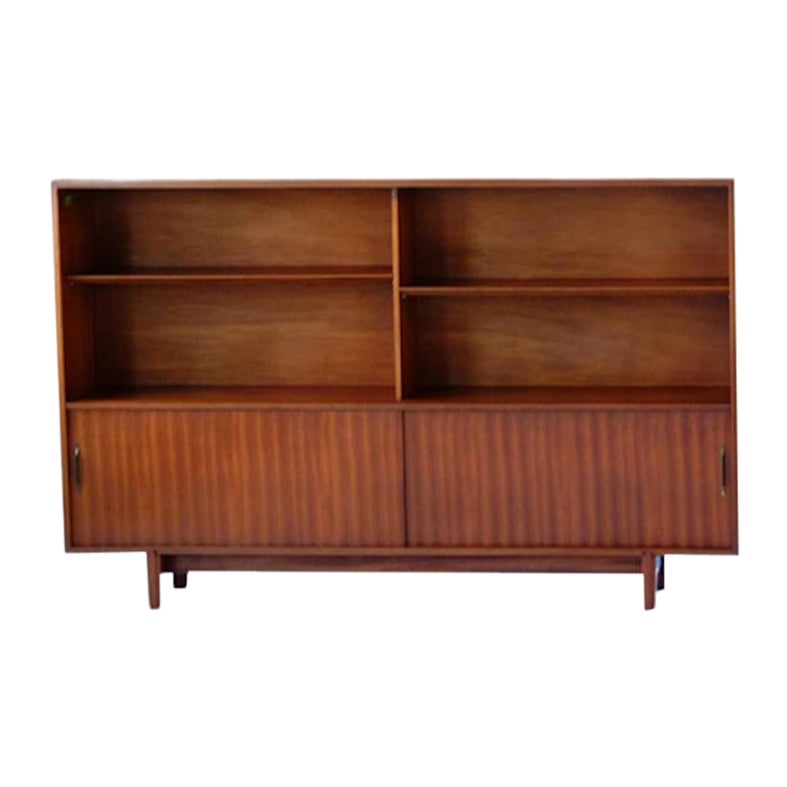 Mid-Century Modern Sliding Glass Door Bookcase Cabinet Robert Heritage
